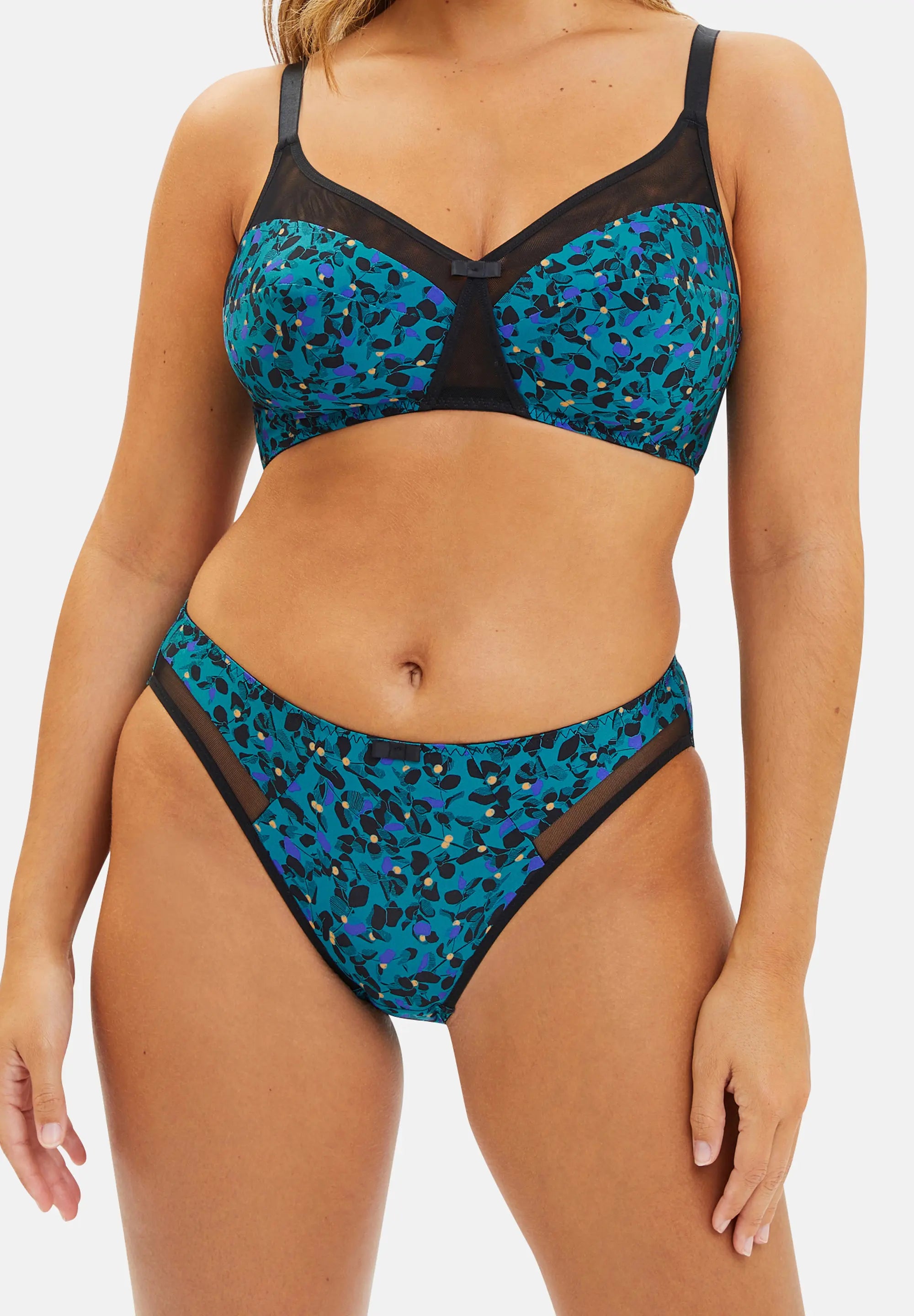 Soutien-gorge emboîtant sans armatures Complice Imprimé Floral Bleu Émeraude