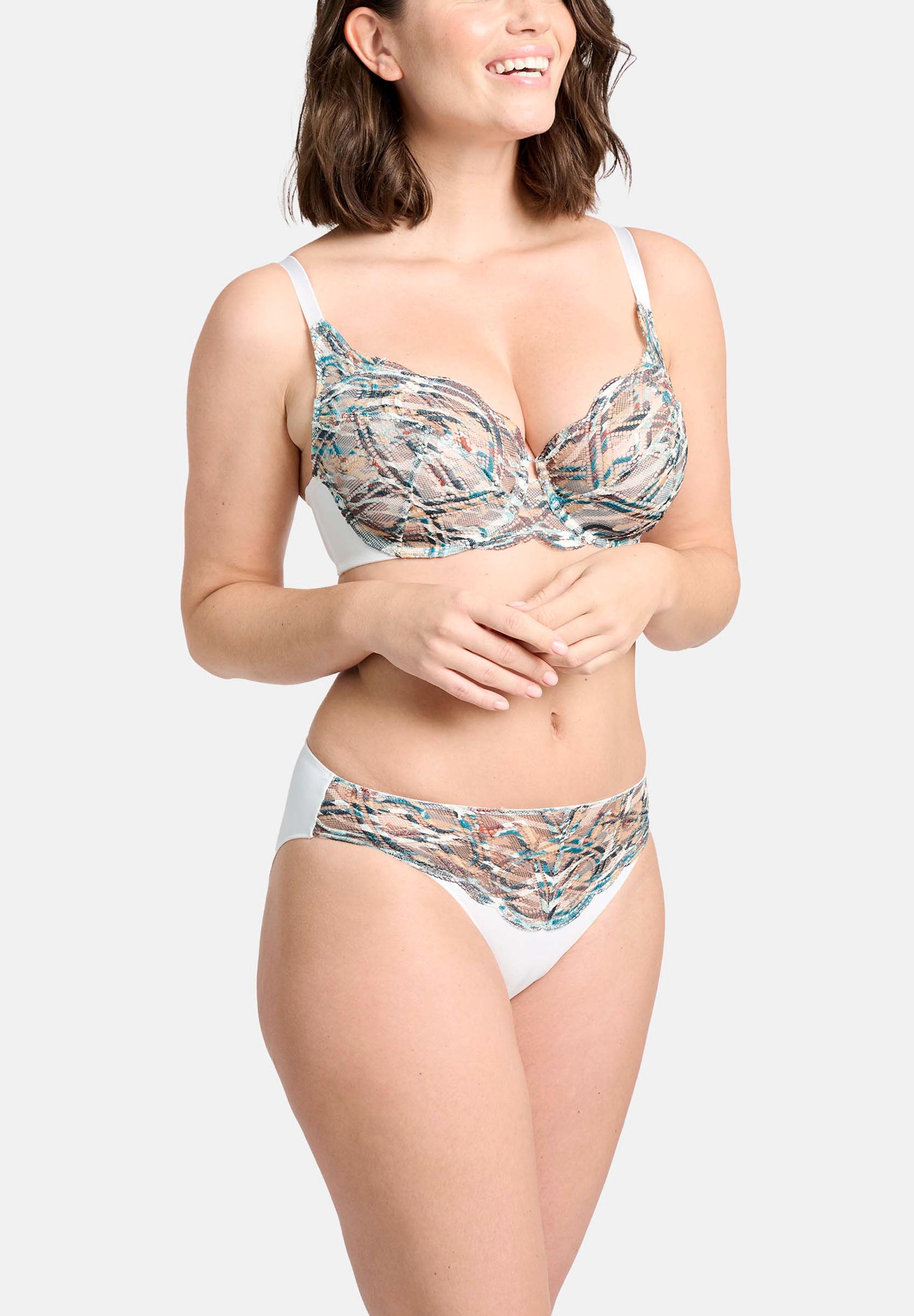 Elise Fantaisy Printed Full Cup Bra Ivory / Blue