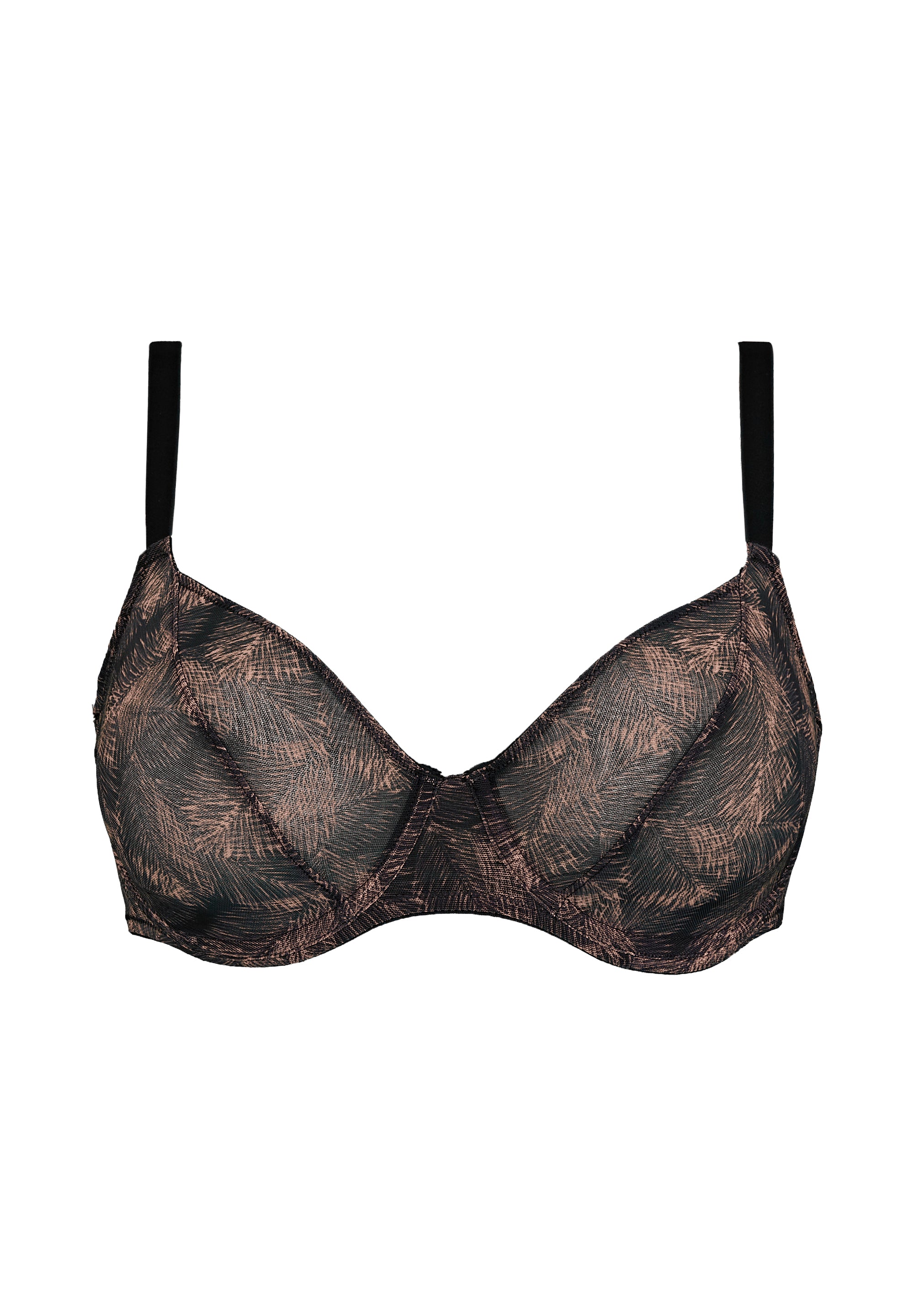 So Pure Fantaisy Full Cup Bra with Black &amp; Nude Palm Print 