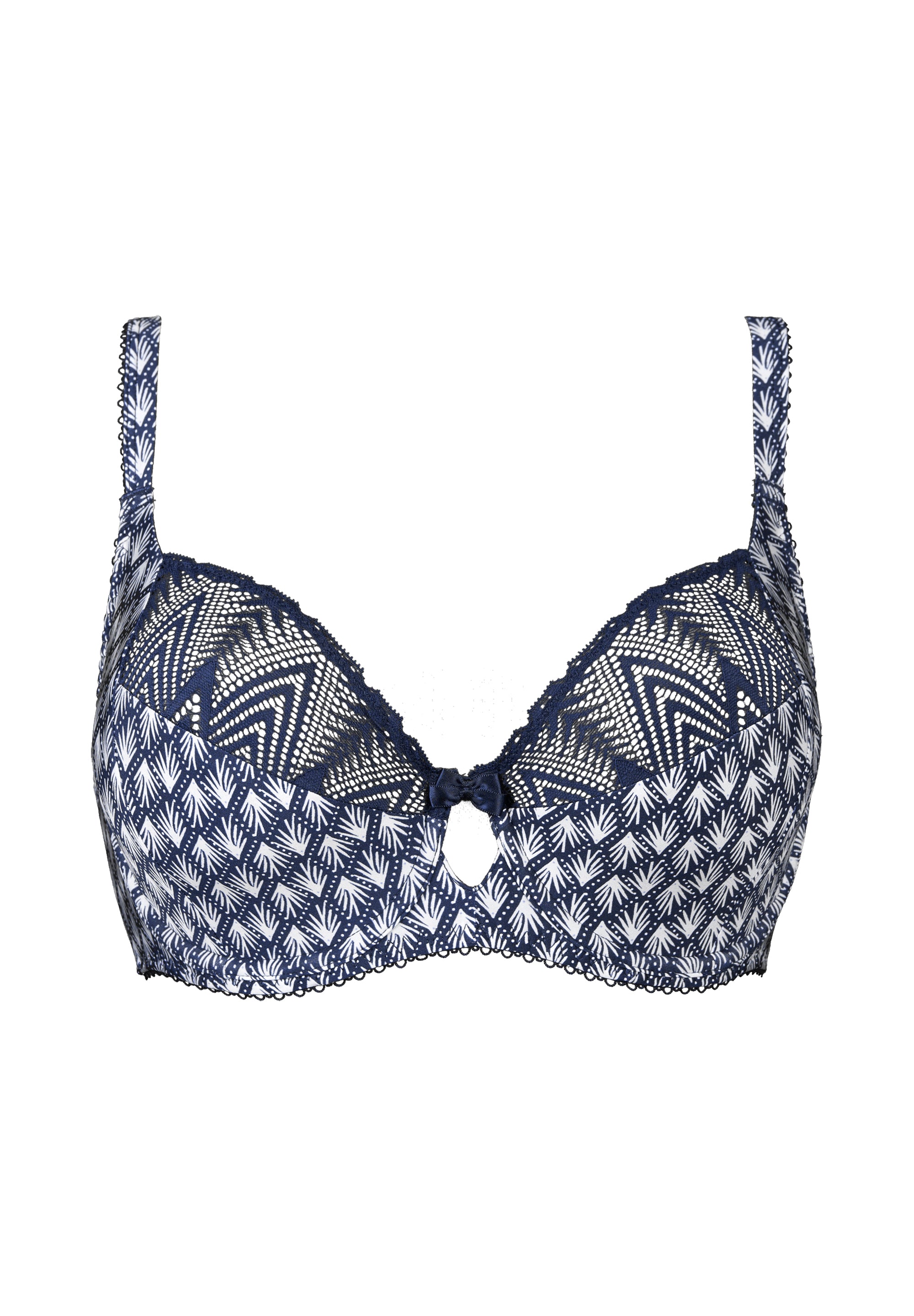 Louise Full Cup Bra Graphic Print Navy Blue