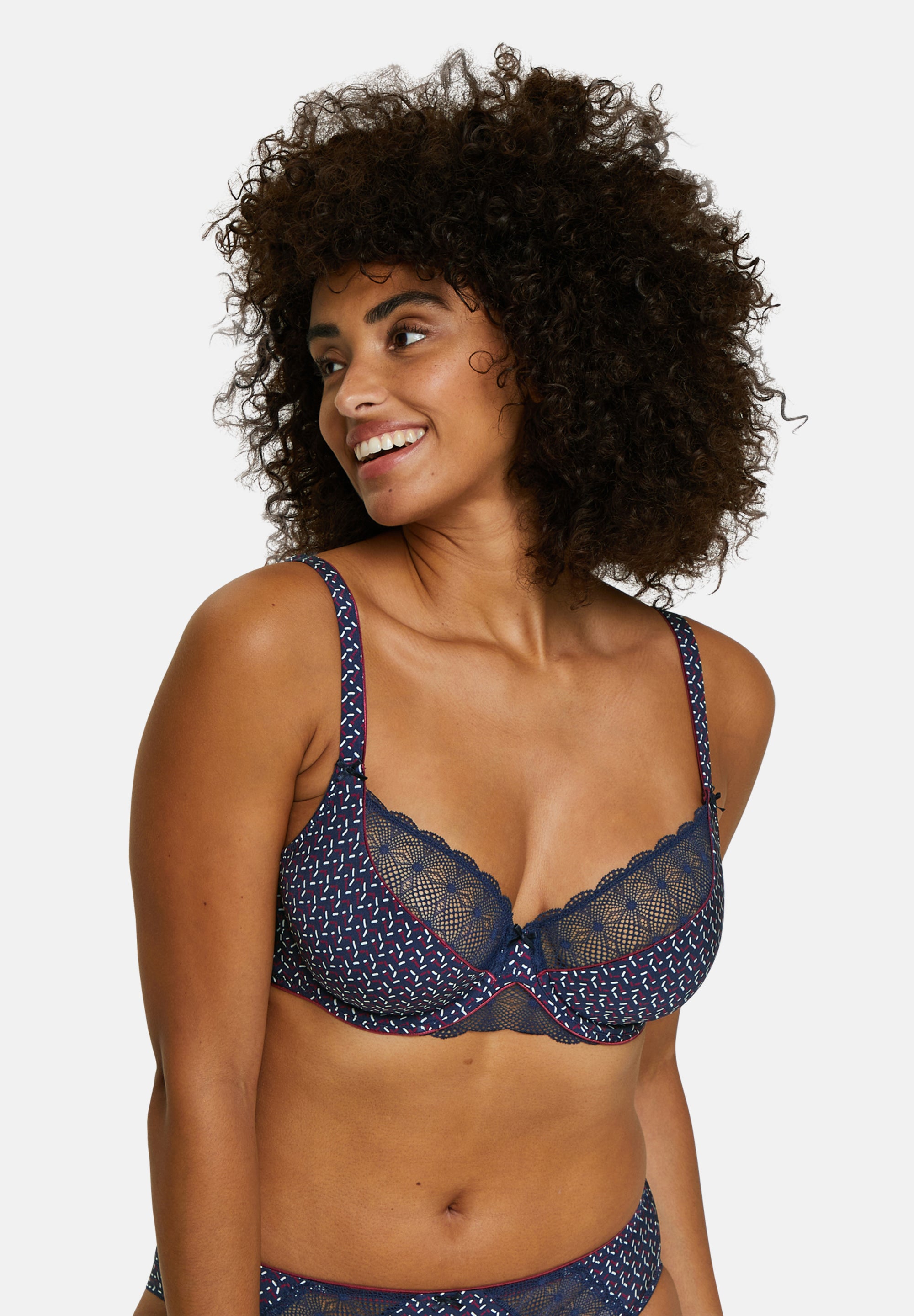 Eleanore Full Cup Bra Blue &amp; Red Graphic Print