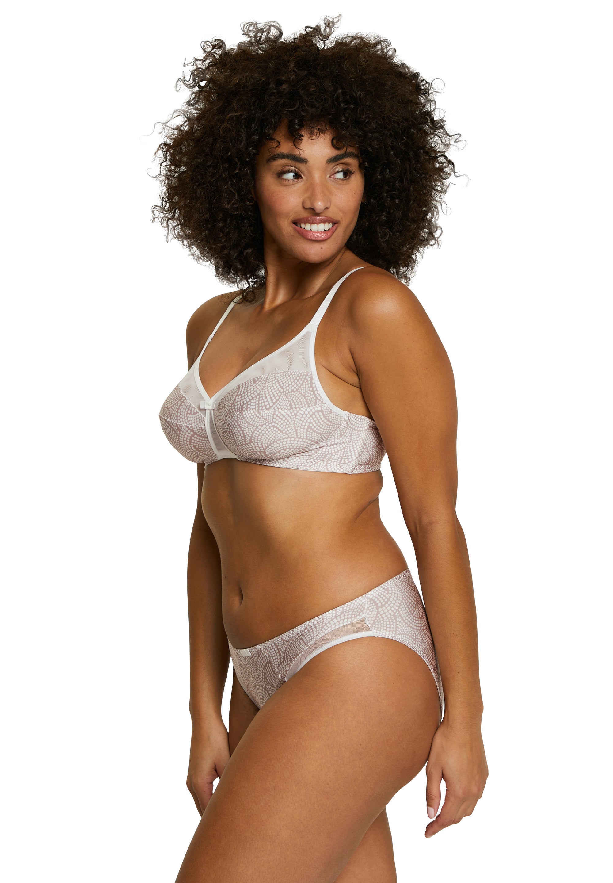 Full cup wireless bra Complice Graphic Print Taupe