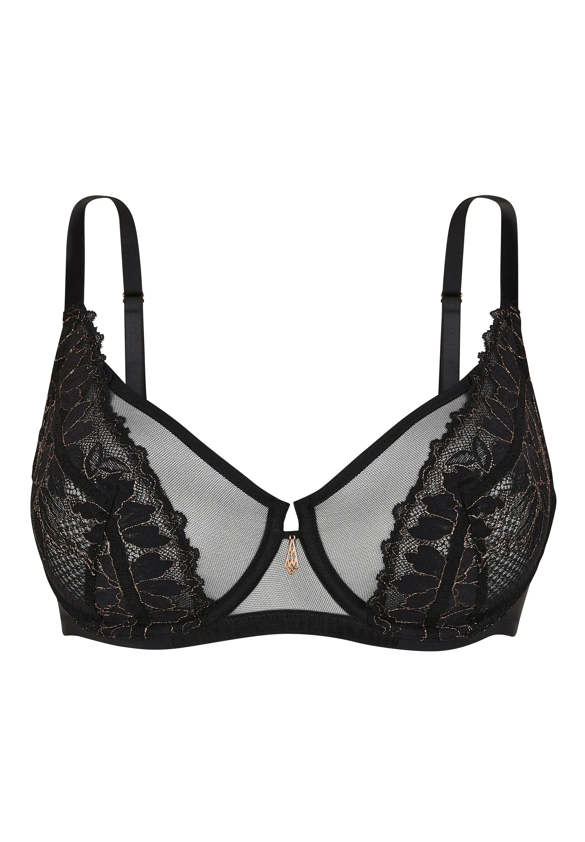 Soutien-gorge corbeille Mélodie Noir & Lurex Cuivré