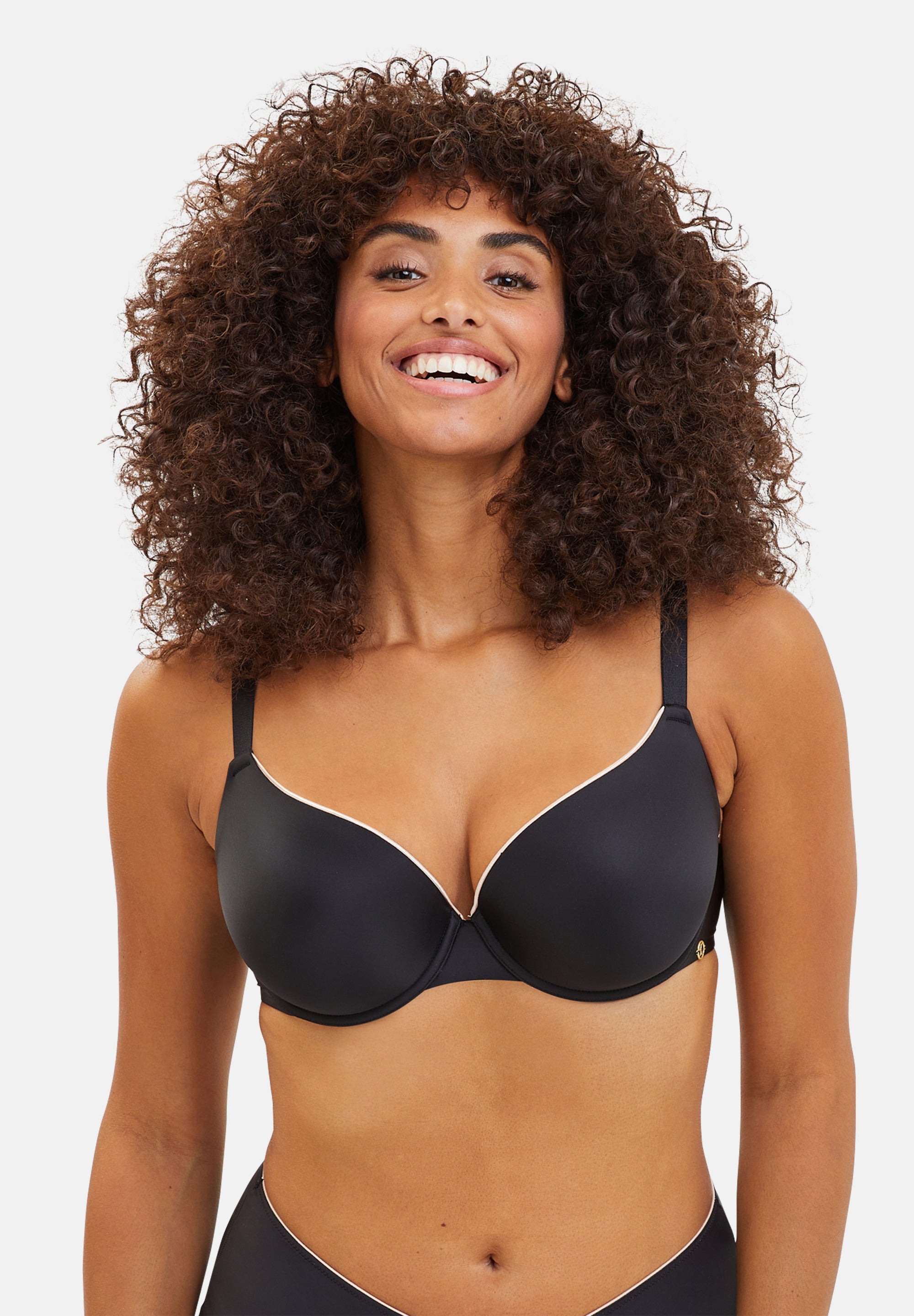 Half cup bra with Unseen cups Black / Blush - Plus Size Lingerie