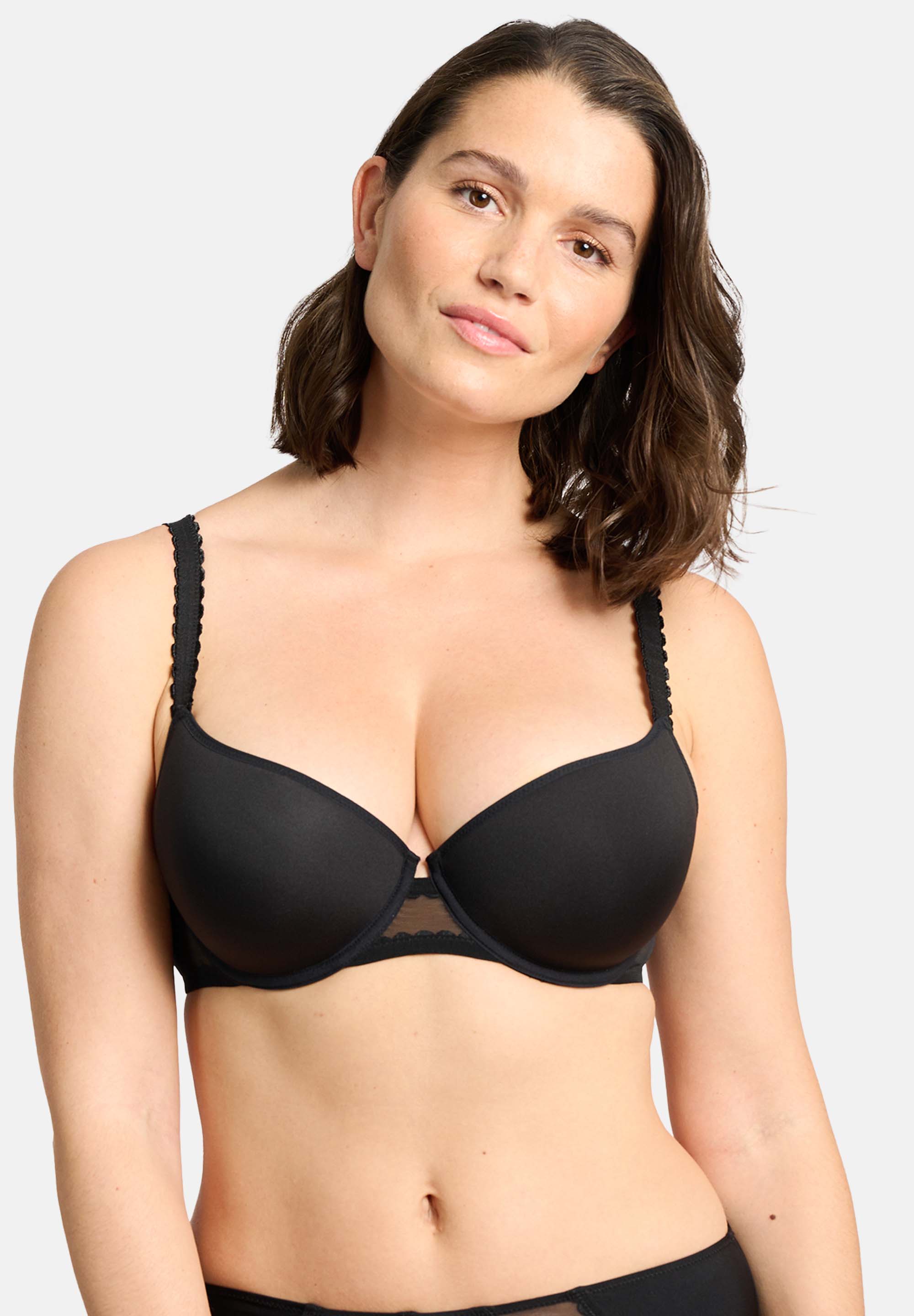 Half cup bra with Unseen cups Black / Blush