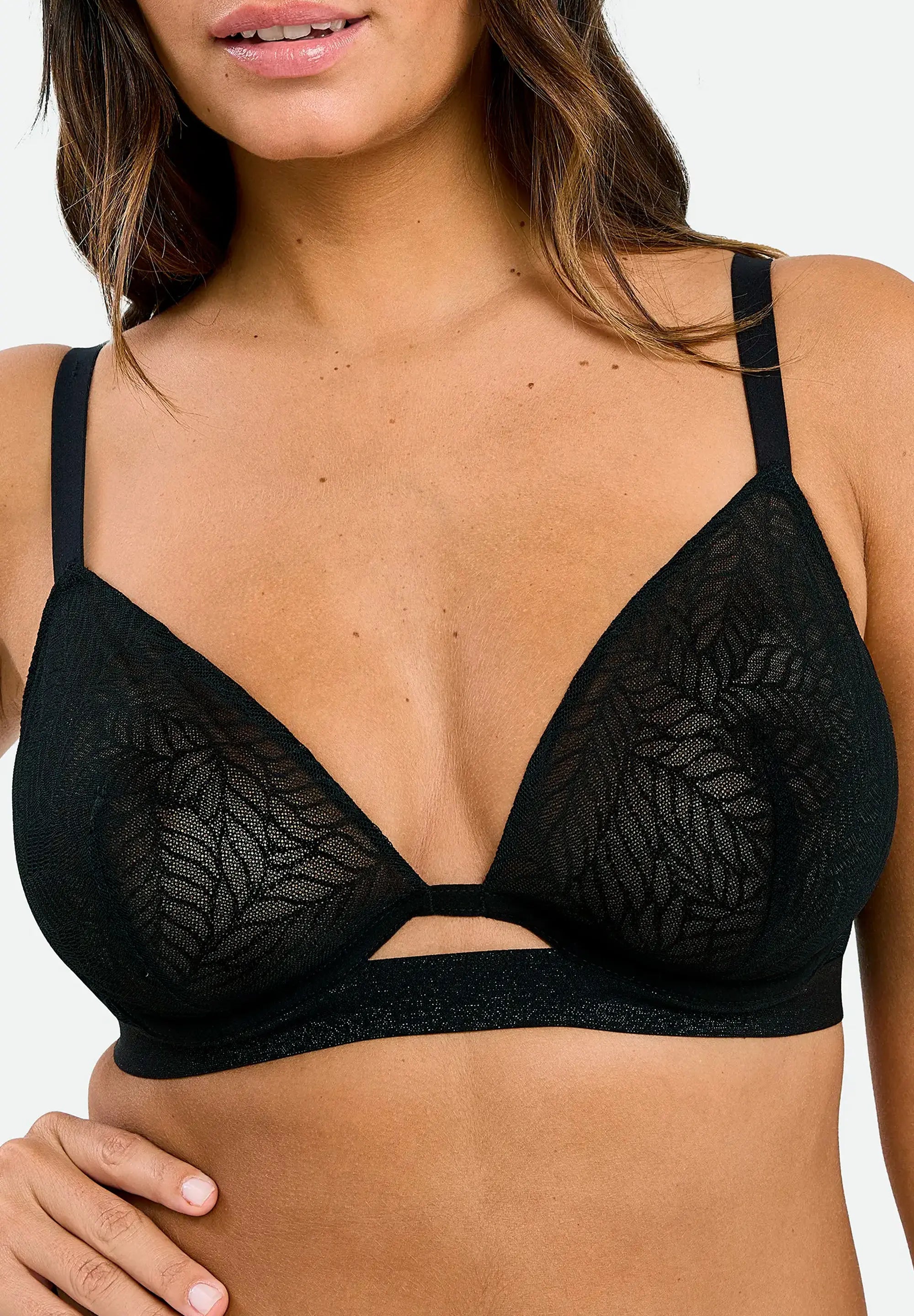 Sujetador triángulo con aros Marjoline Negro