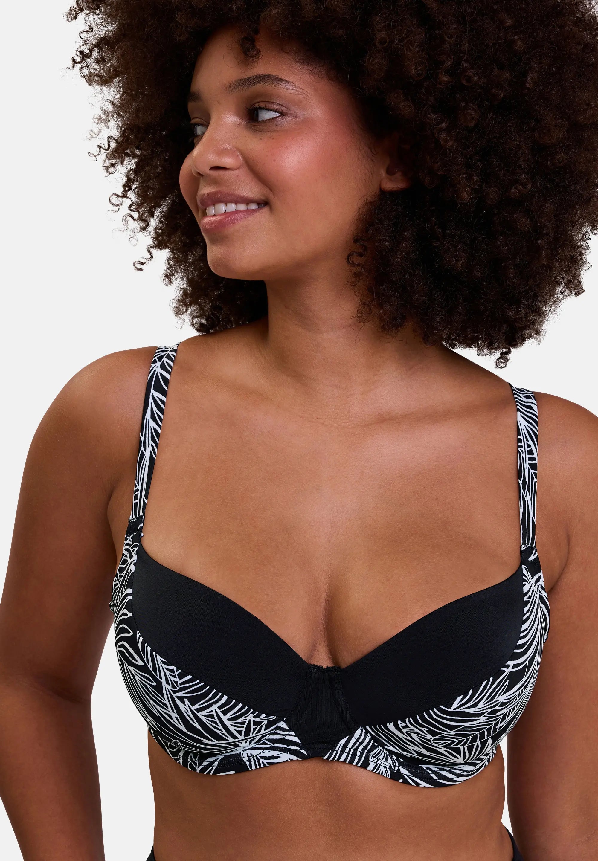 Underwired bikini top Seychelles Graphic Palm Print