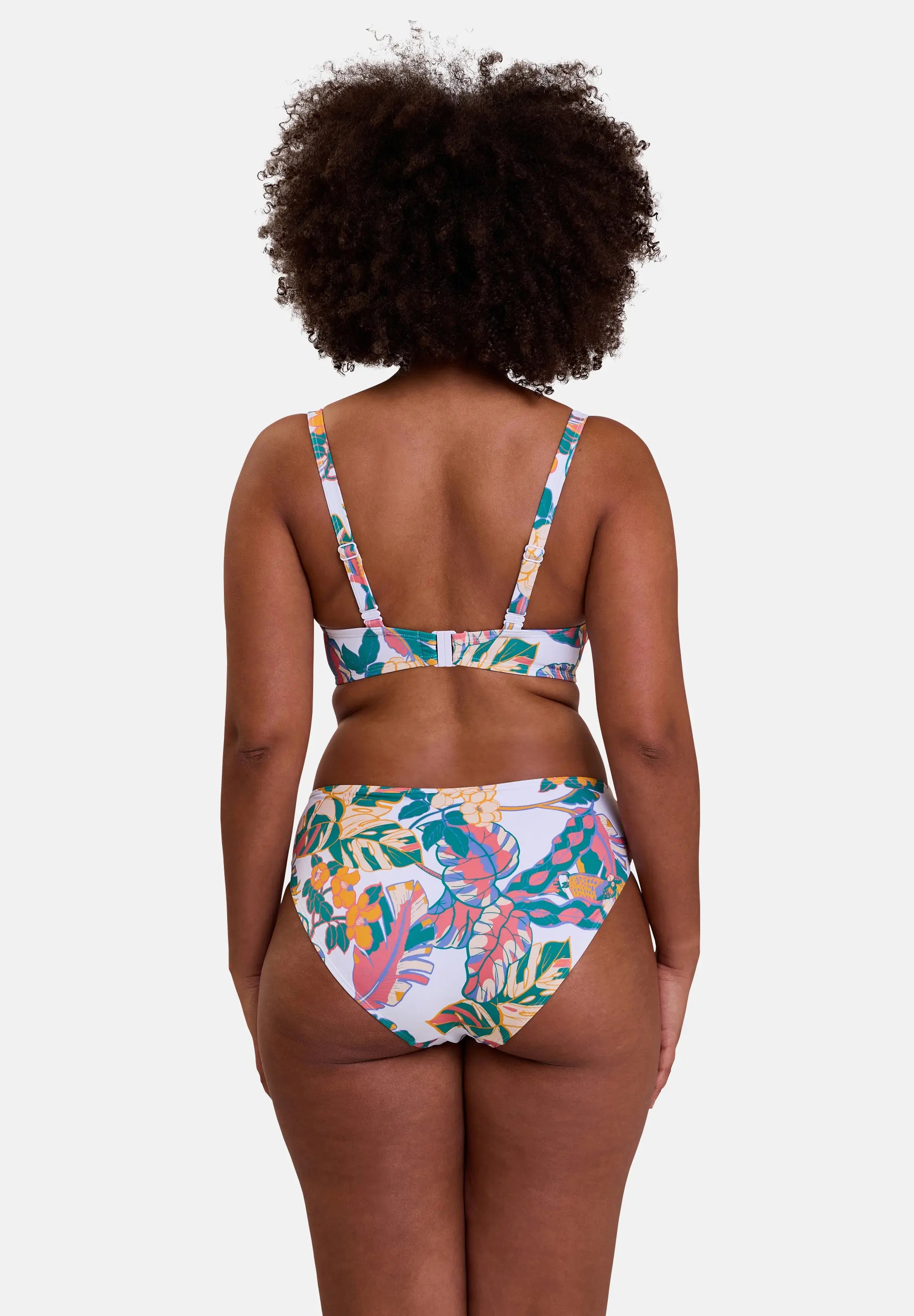 Underwired bikini top Fidji Exotic Print White