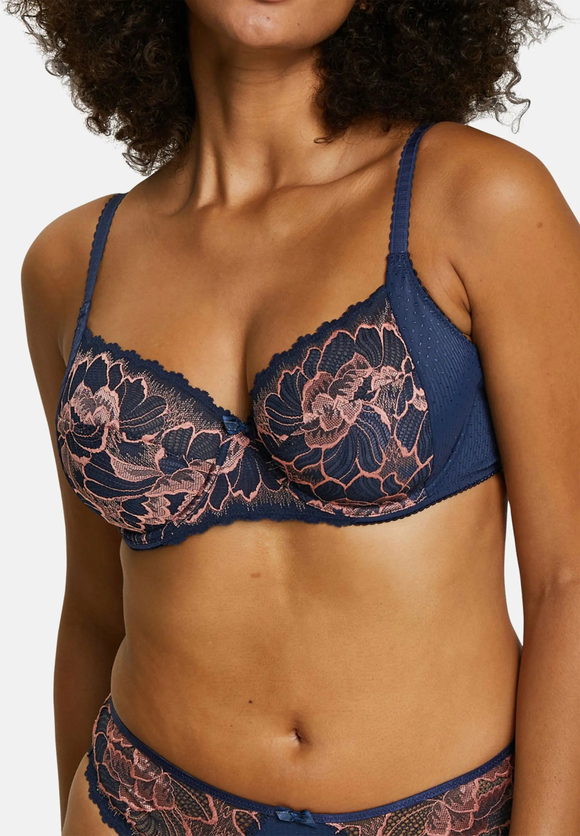 Full Cup Bra Capucine Navy Blue & Pink