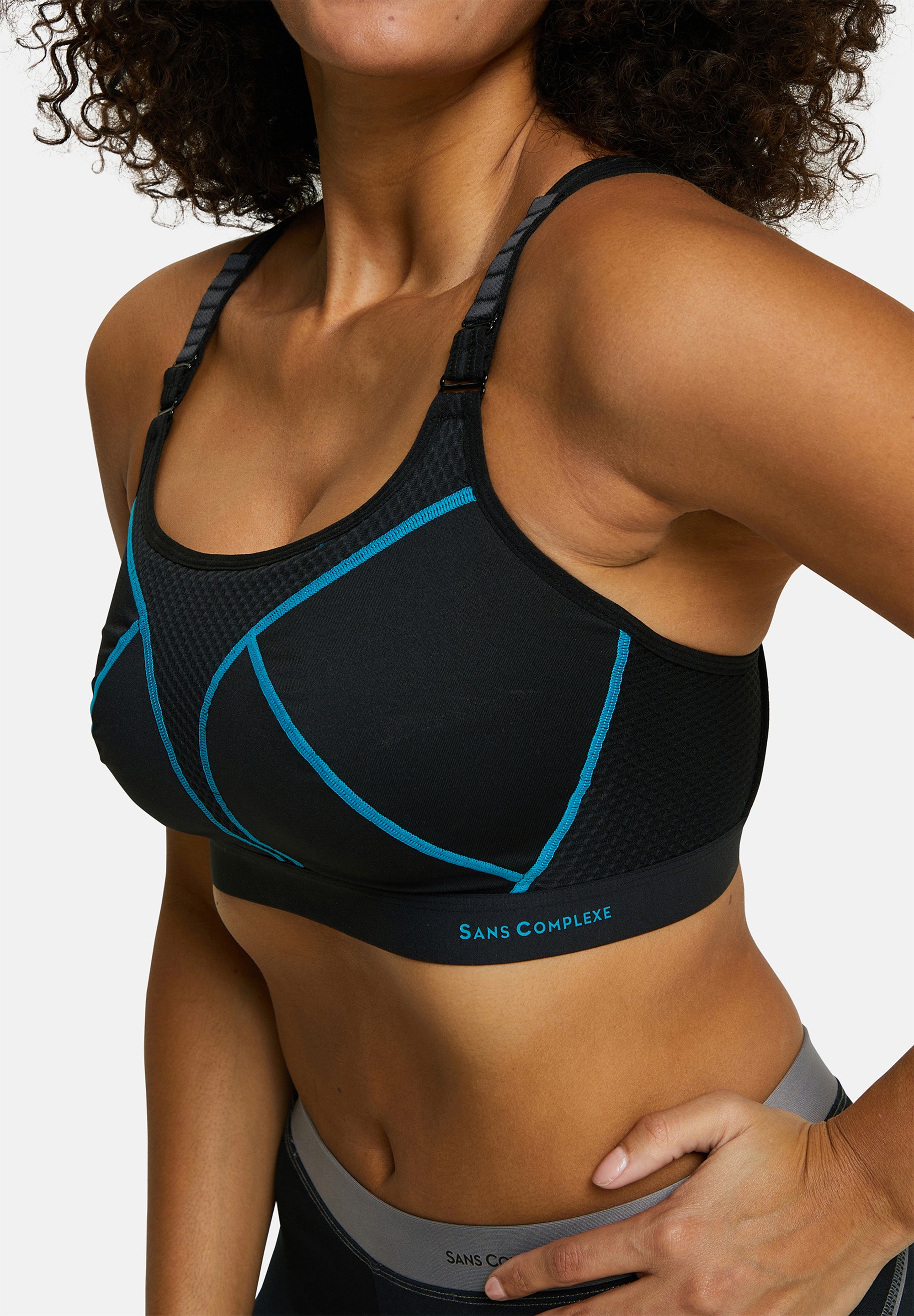 Brassière de sport Sport Passion Noir/Turquoise
