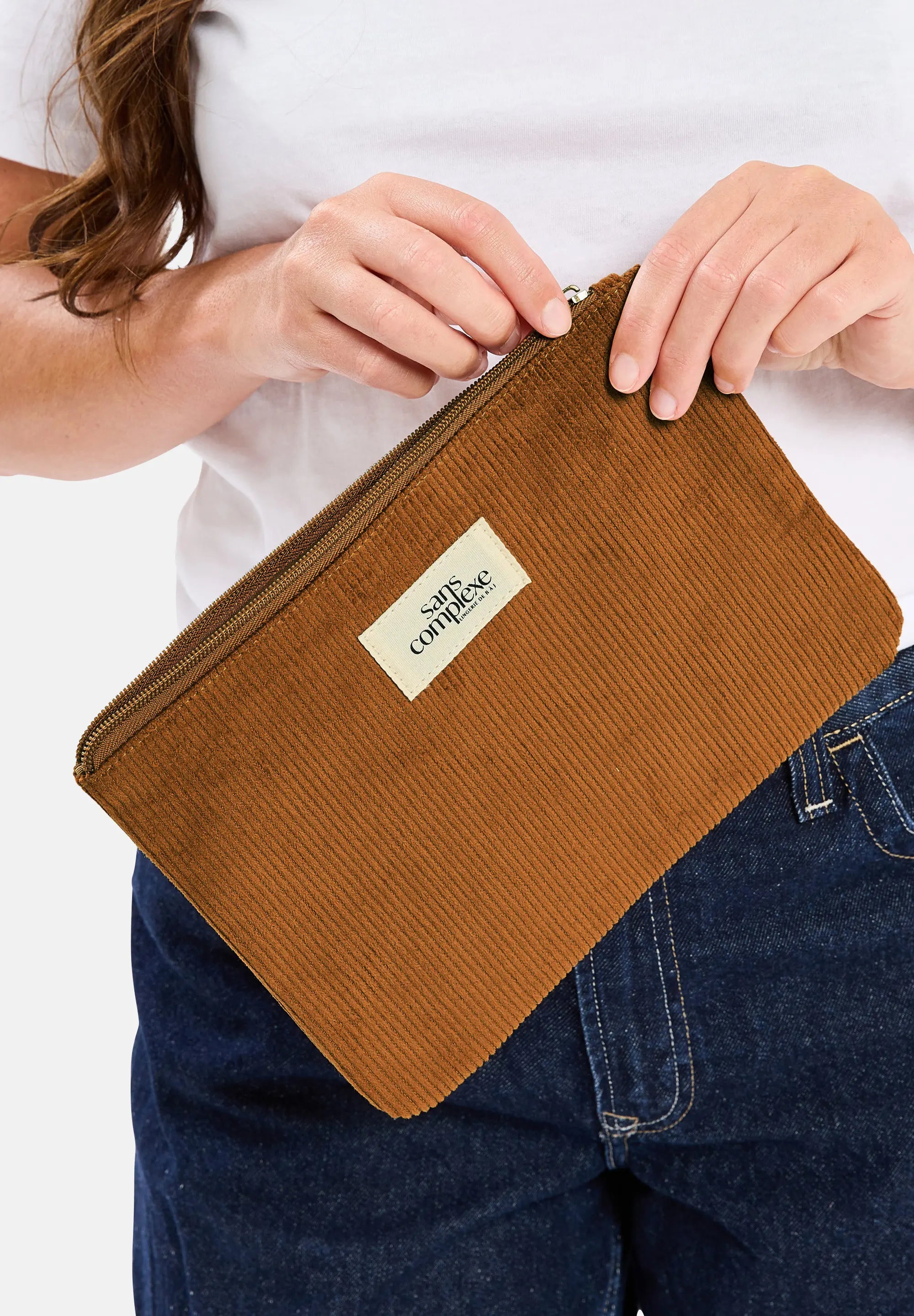 Trousse velours Brun