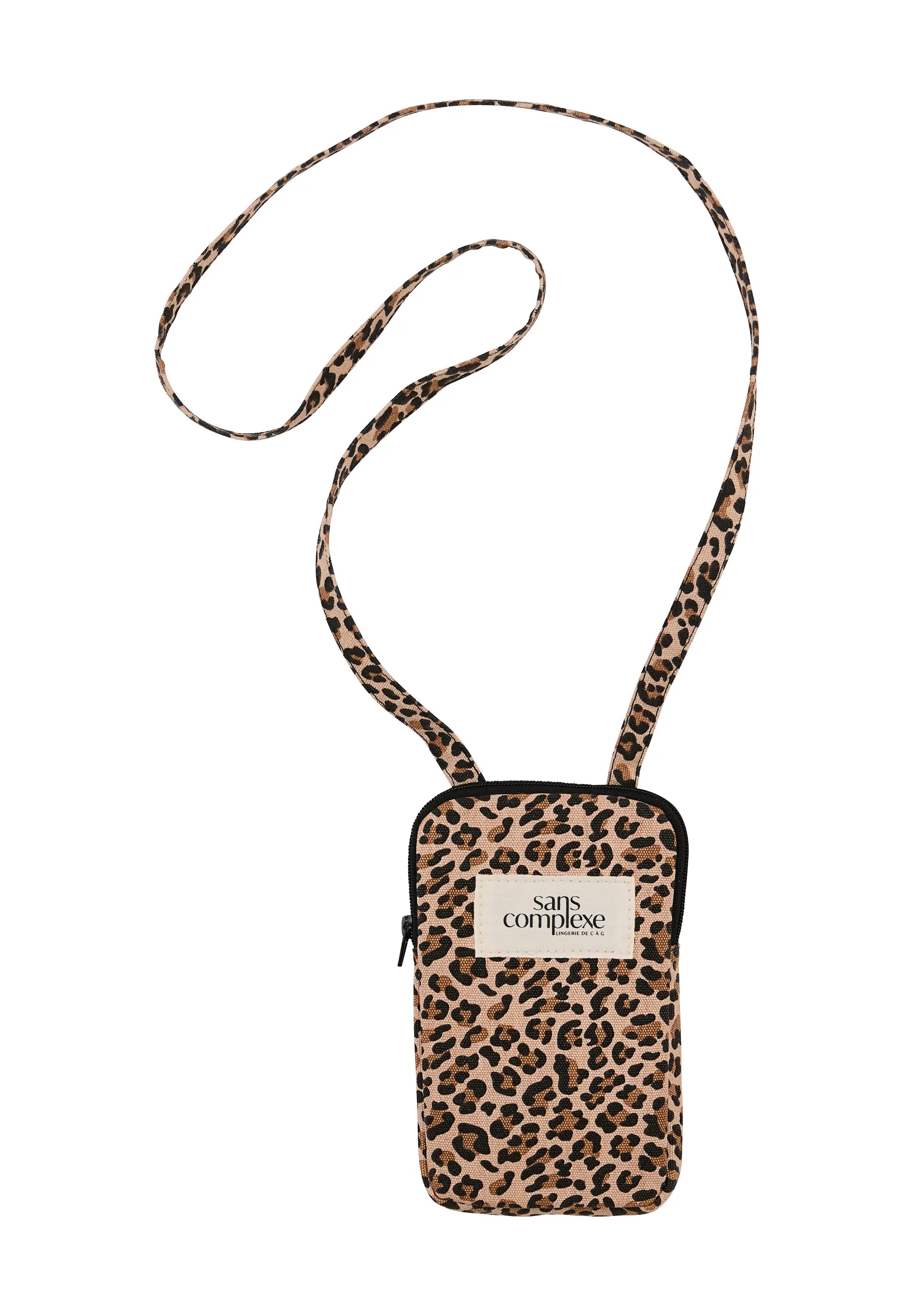 Pochette de téléphone bandoulière Léopard