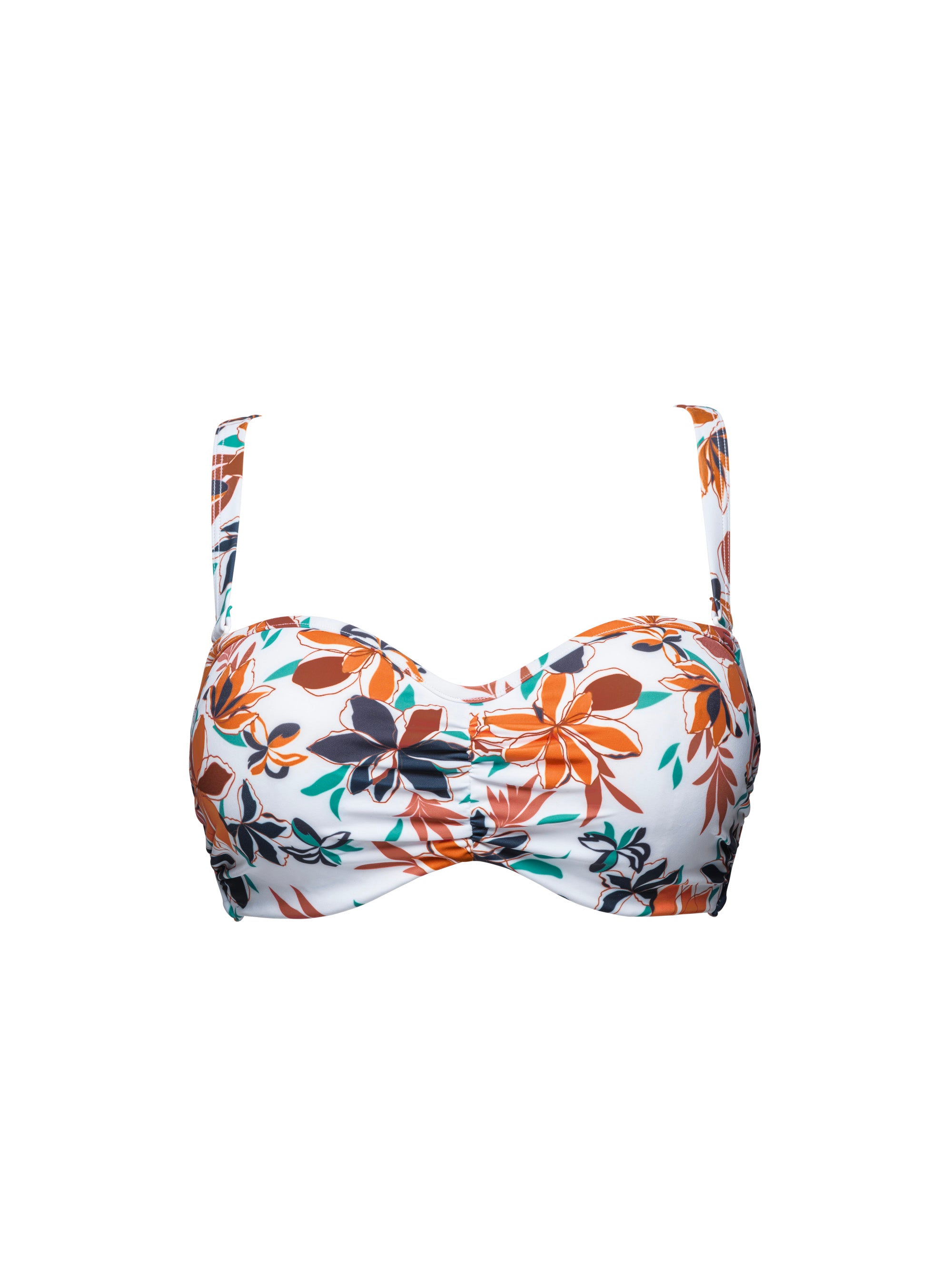 Haut de maillot de bain bandeau avec armatures Staycation Imprimé Floral Ivoire