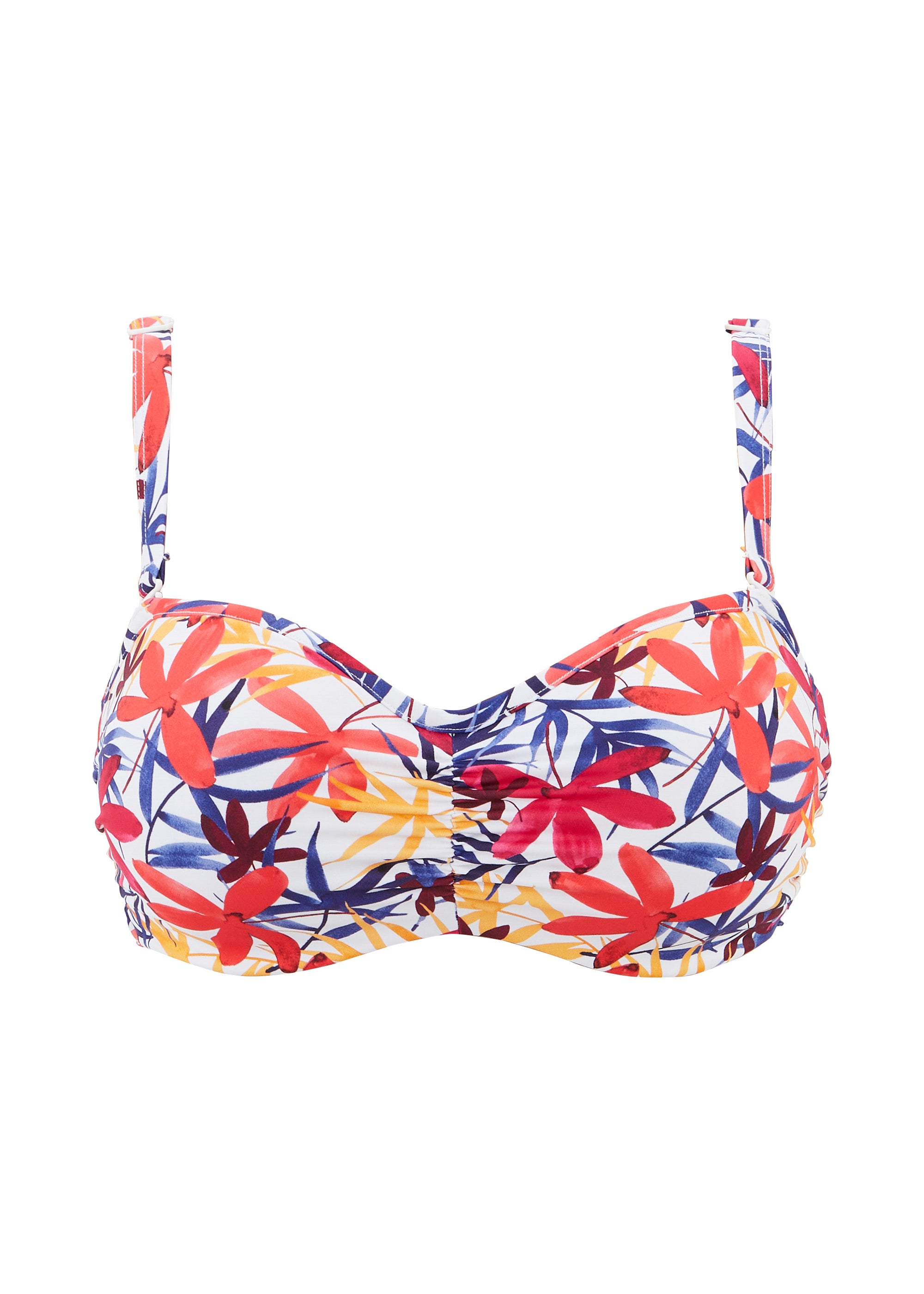 Island Dream Floral underwired bandeau swimsuit top White