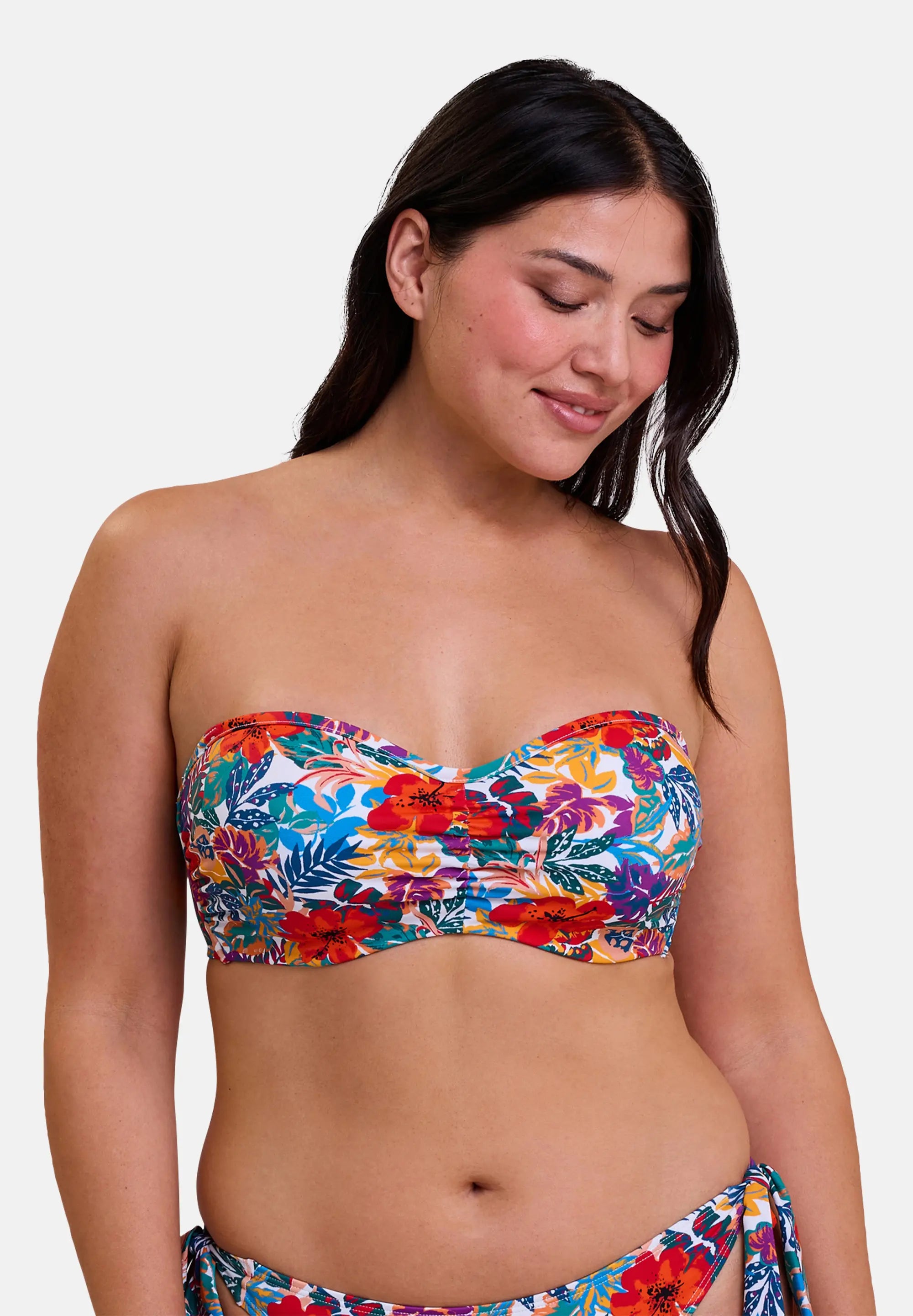 Haut de maillot de bain bandeau Curaçao Imprimé Tropical Multicolore
