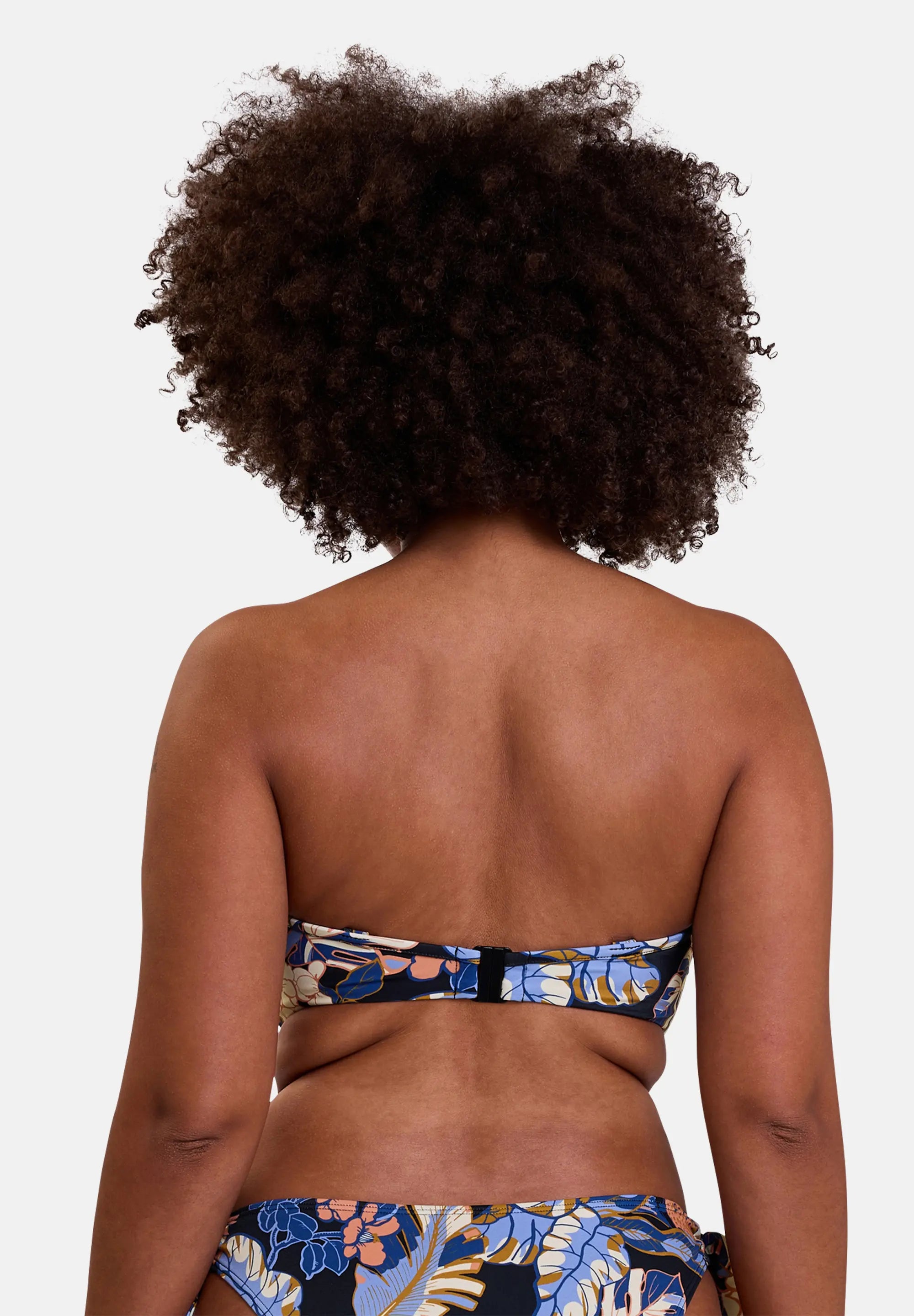 Haut de maillot bandeau Fidji Imprimé Exotique Noir