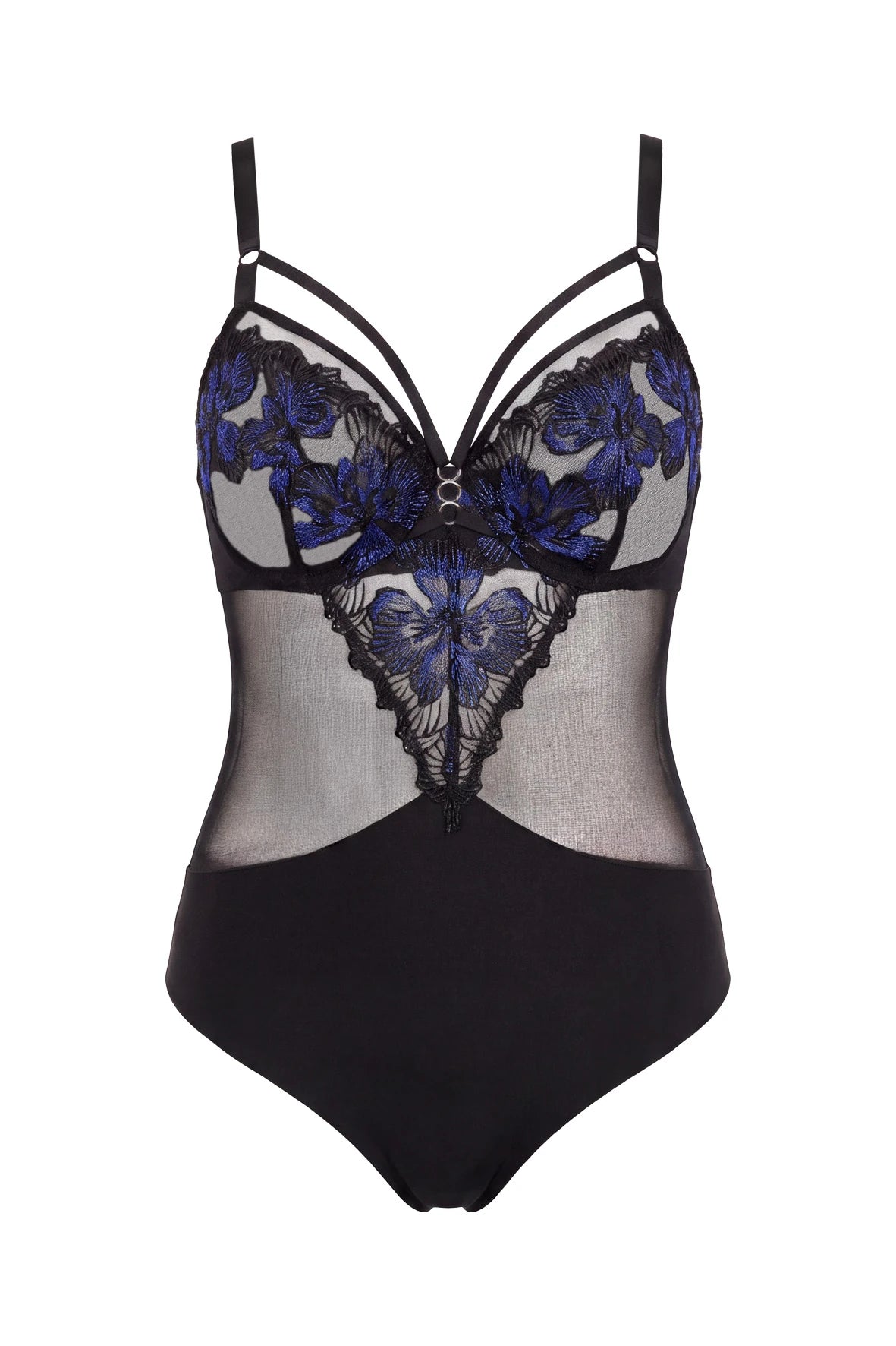 Body avec armature noir et bleu Elsa Wolinski