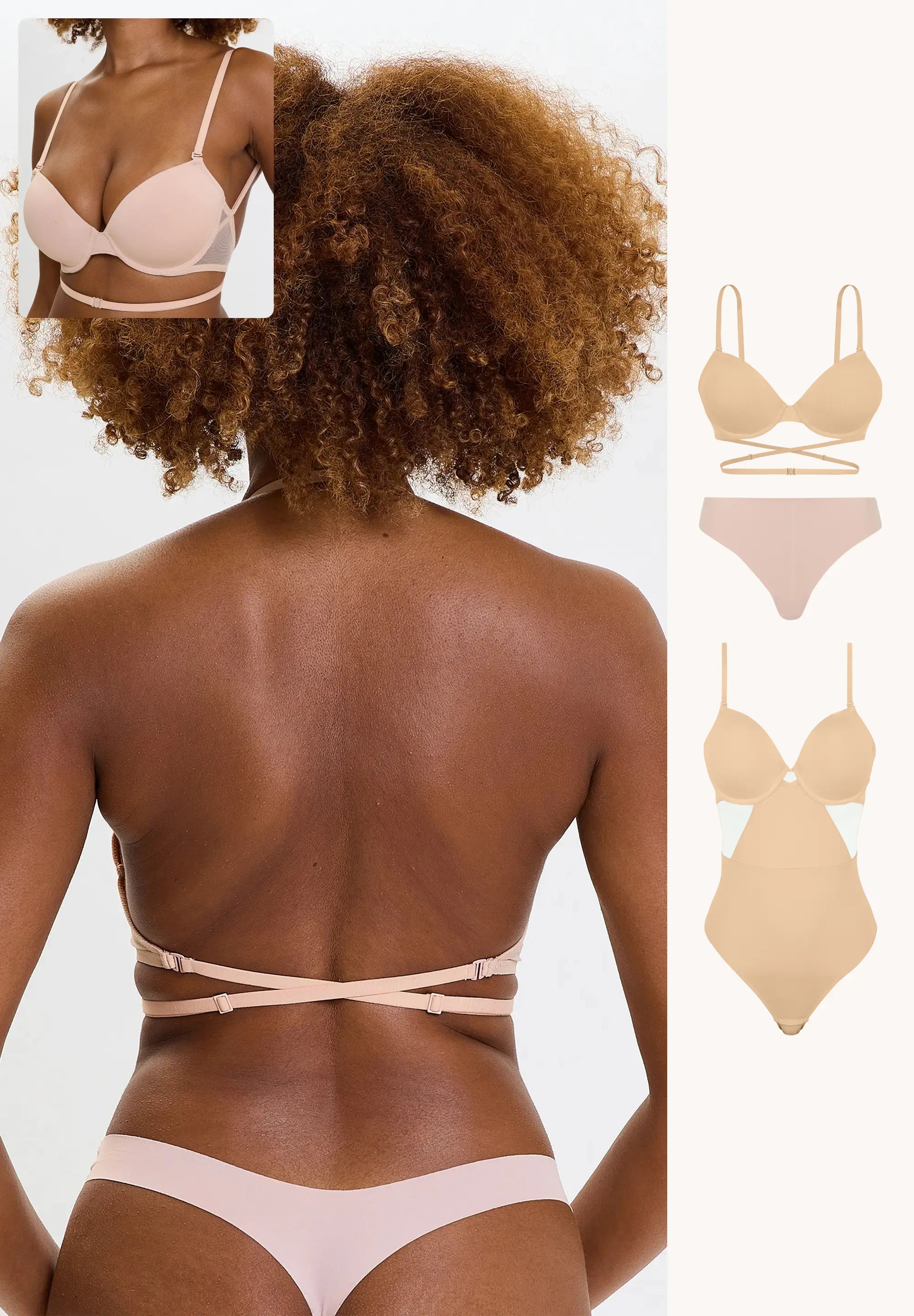 Ensemble Dos Nu avec body et tanga