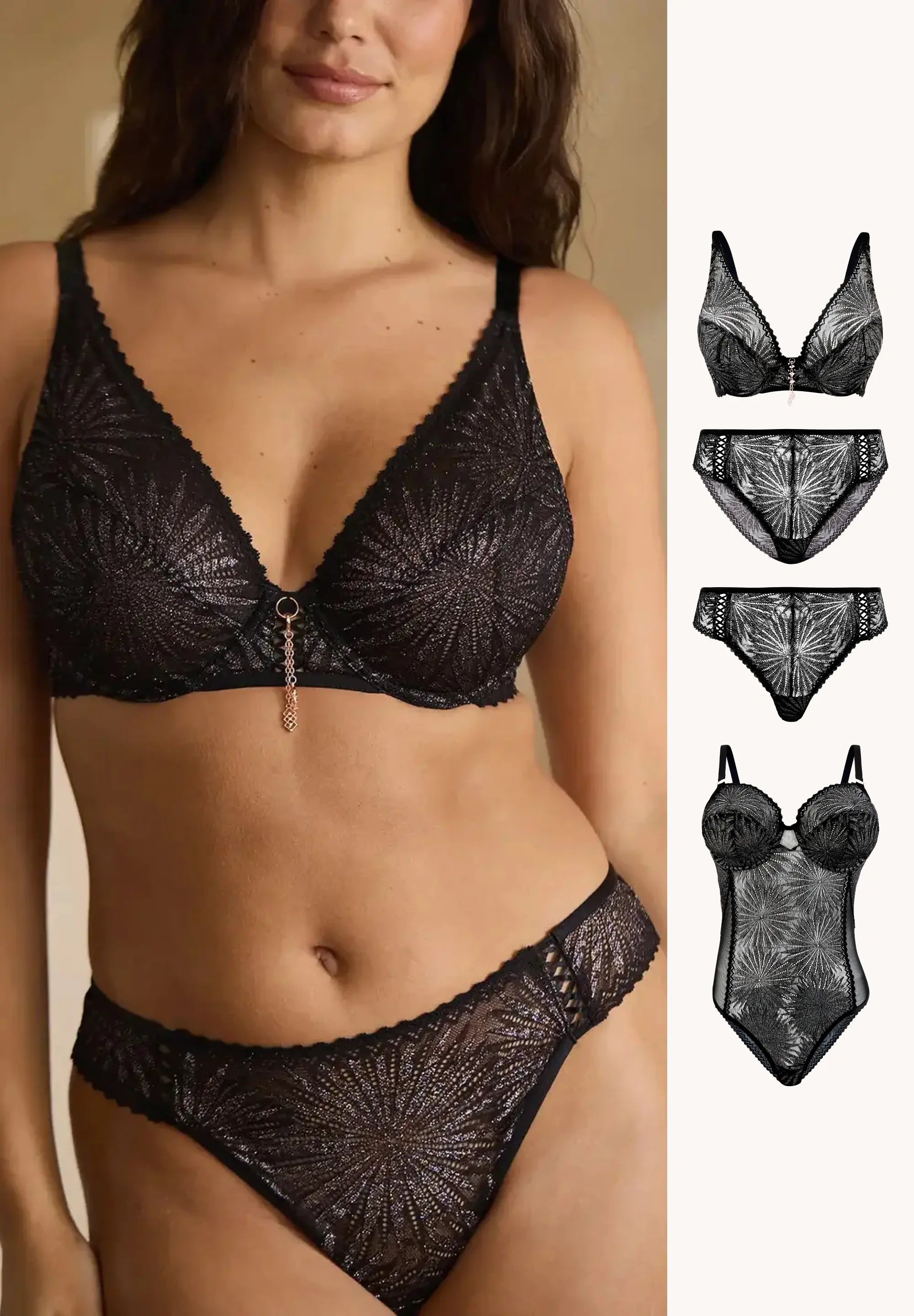 Ensemble Laurie Noir avec 2 bas et body