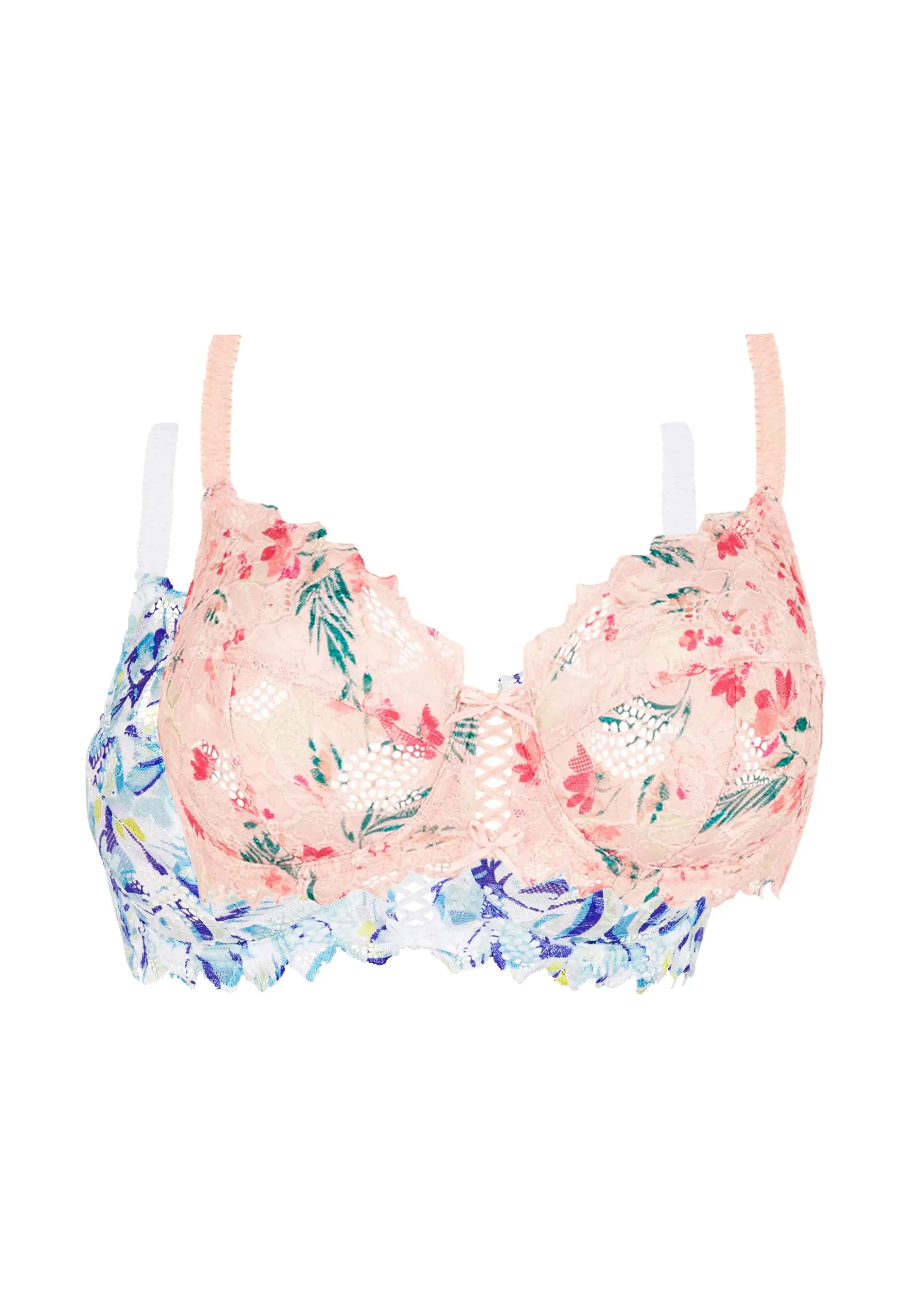 Lot de 2 soutiens-gorge Arum Mosaïc Fleurs Champêtres et Palmes Graphiques