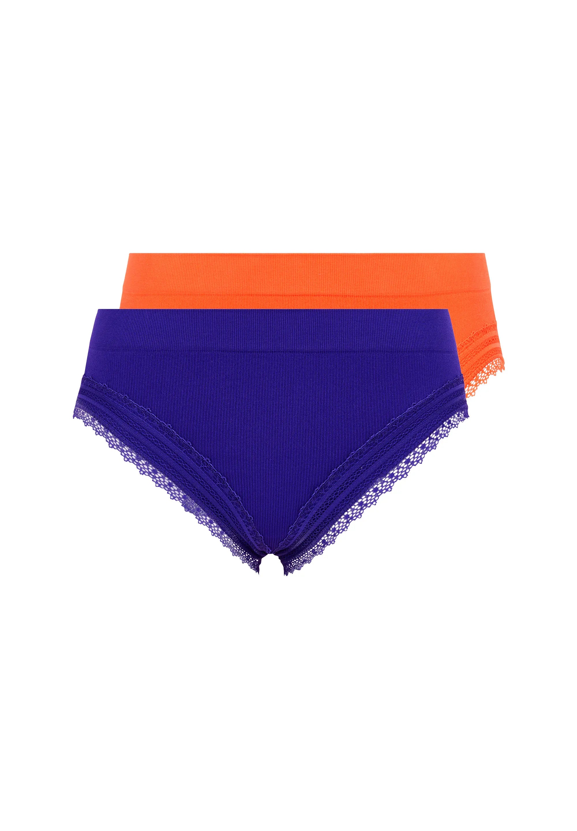 Lot de 2 slips Agathe Bleu Royal & Orange Corail