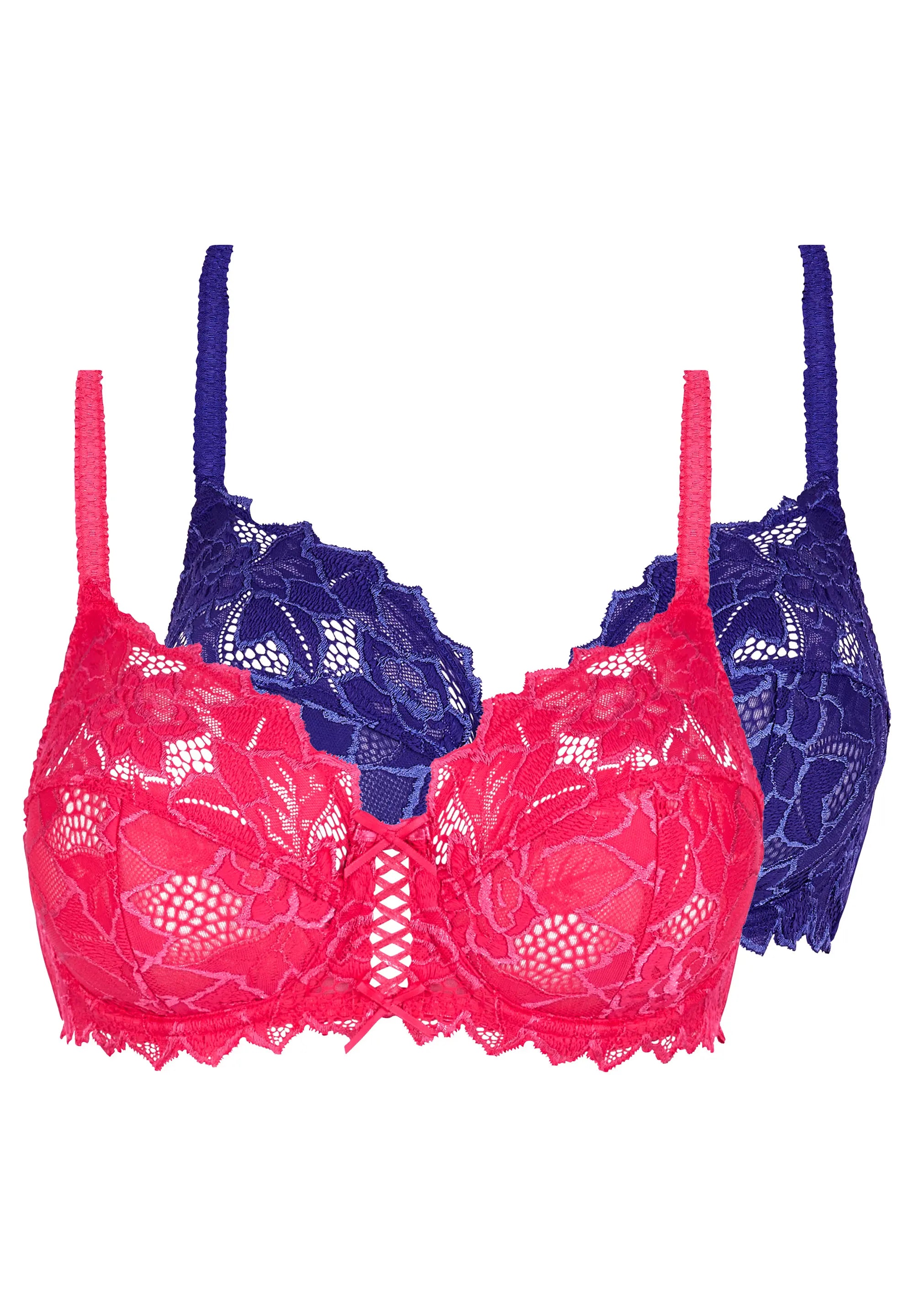 Lot de 2 soutiens-gorge Duo Arum Rose Fluo & Bleu Royal