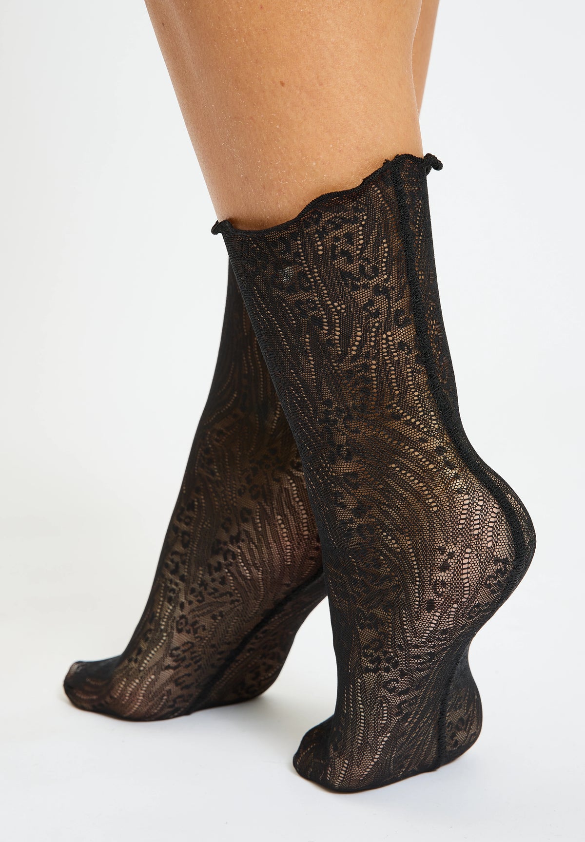Chaussettes noires en dentelle