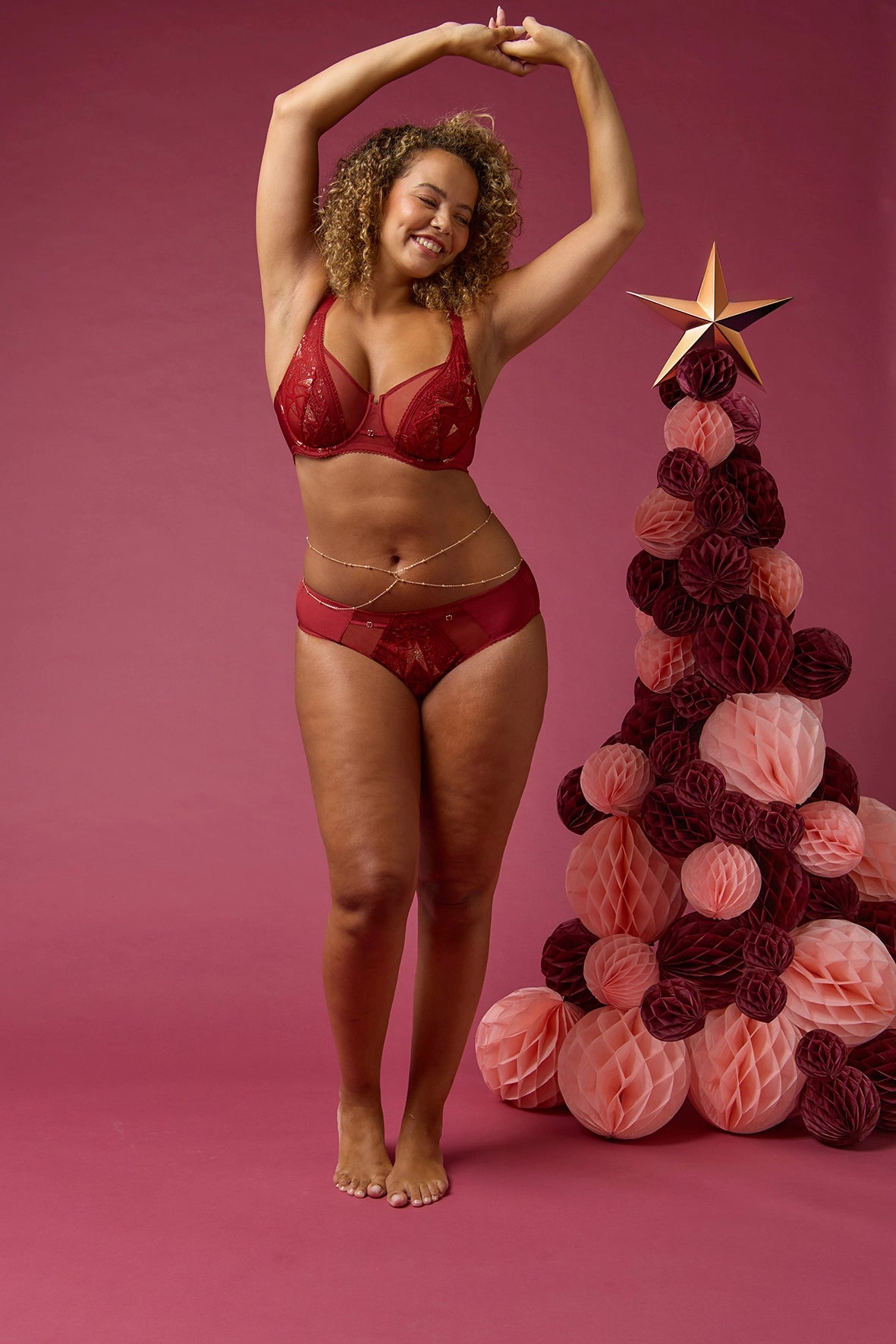 Braguita clásica Désiré Rojo y Lurex Cobre