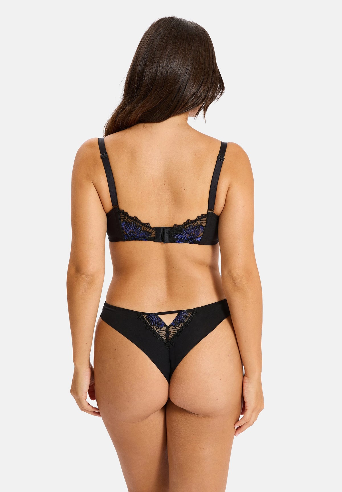 Tanga noir et bleu Elsa Wolinski
