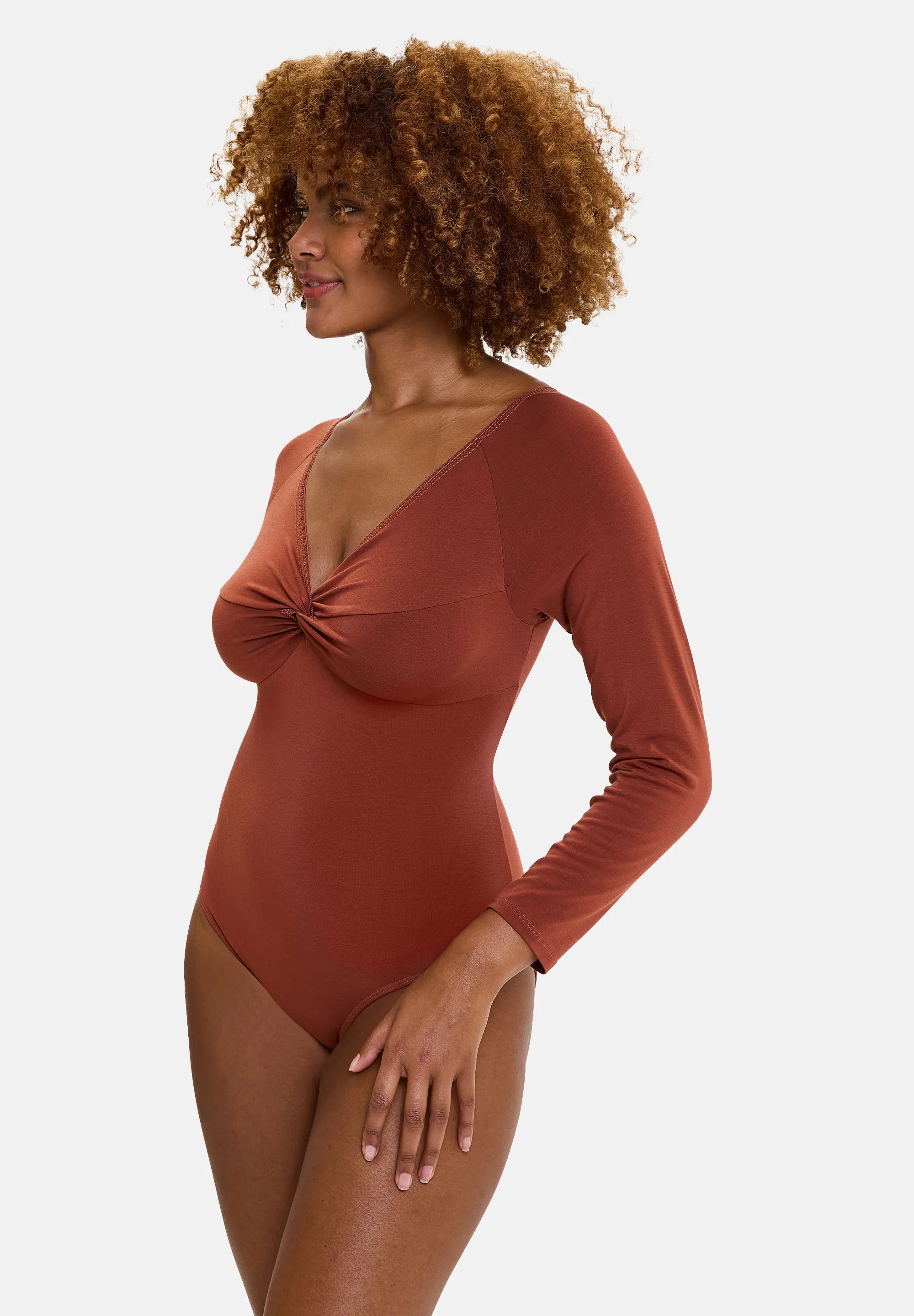 Thermische body met lange mouwen Chill Roestrood (Zachte warmte)