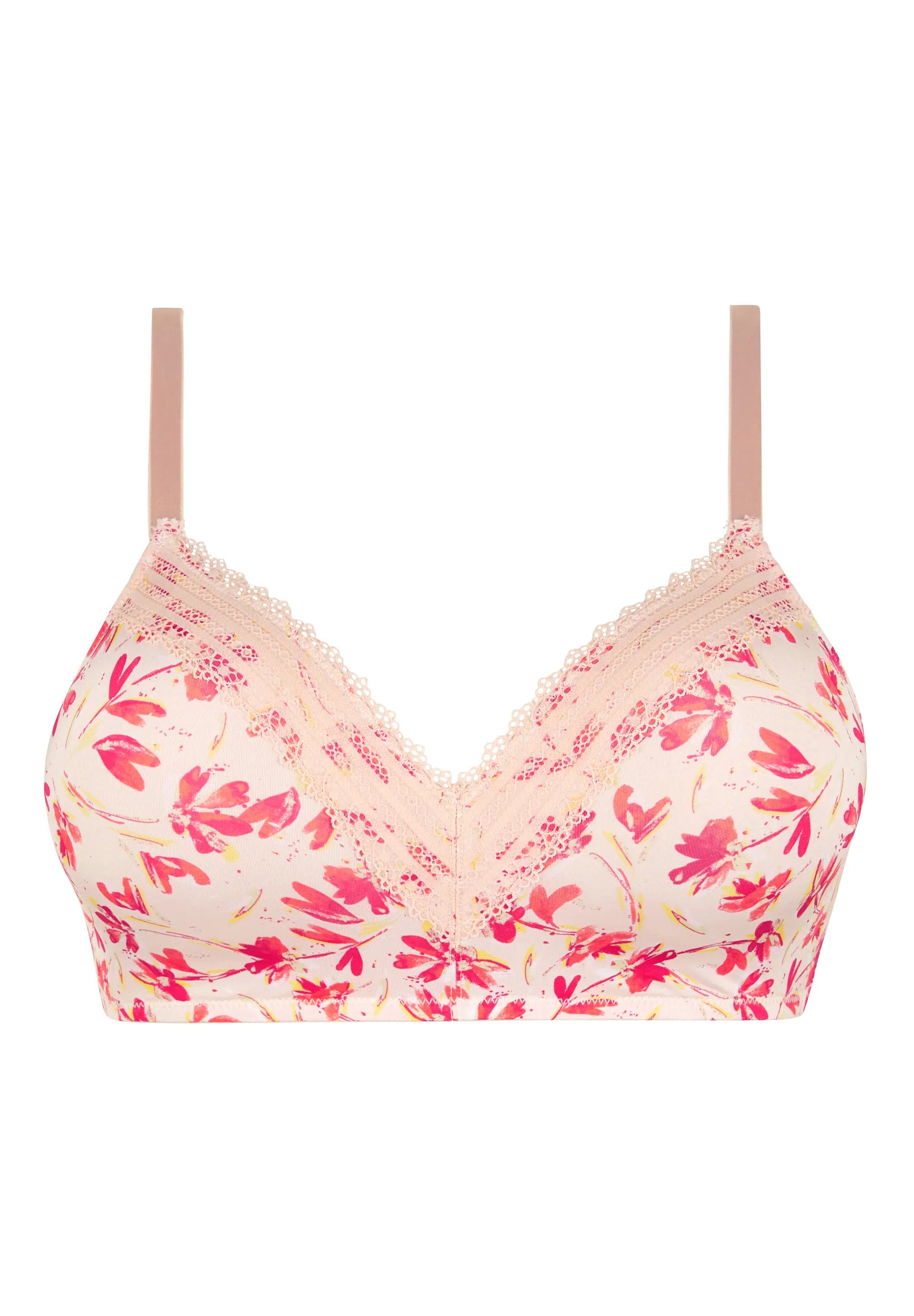 Brassière sans armatures Agathe Fantaisie Fleurs Corail