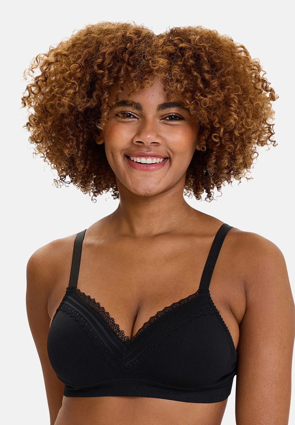 Soutien-gorge sans armatures Agathe Noir Lingerie Grande Taille