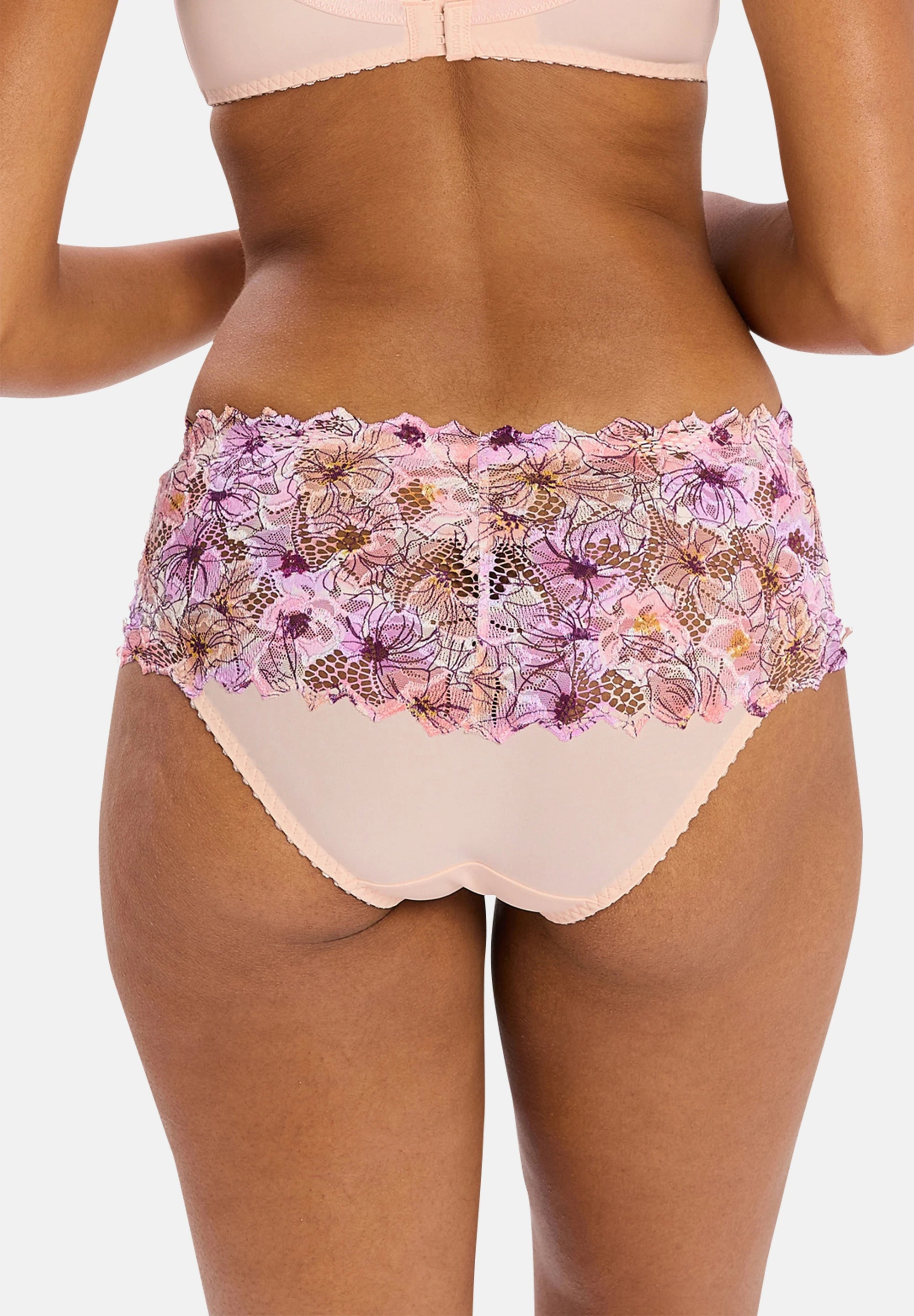 Vue de dos de la culotte Arum Mosaic en coloris floral rose - collection AH26
