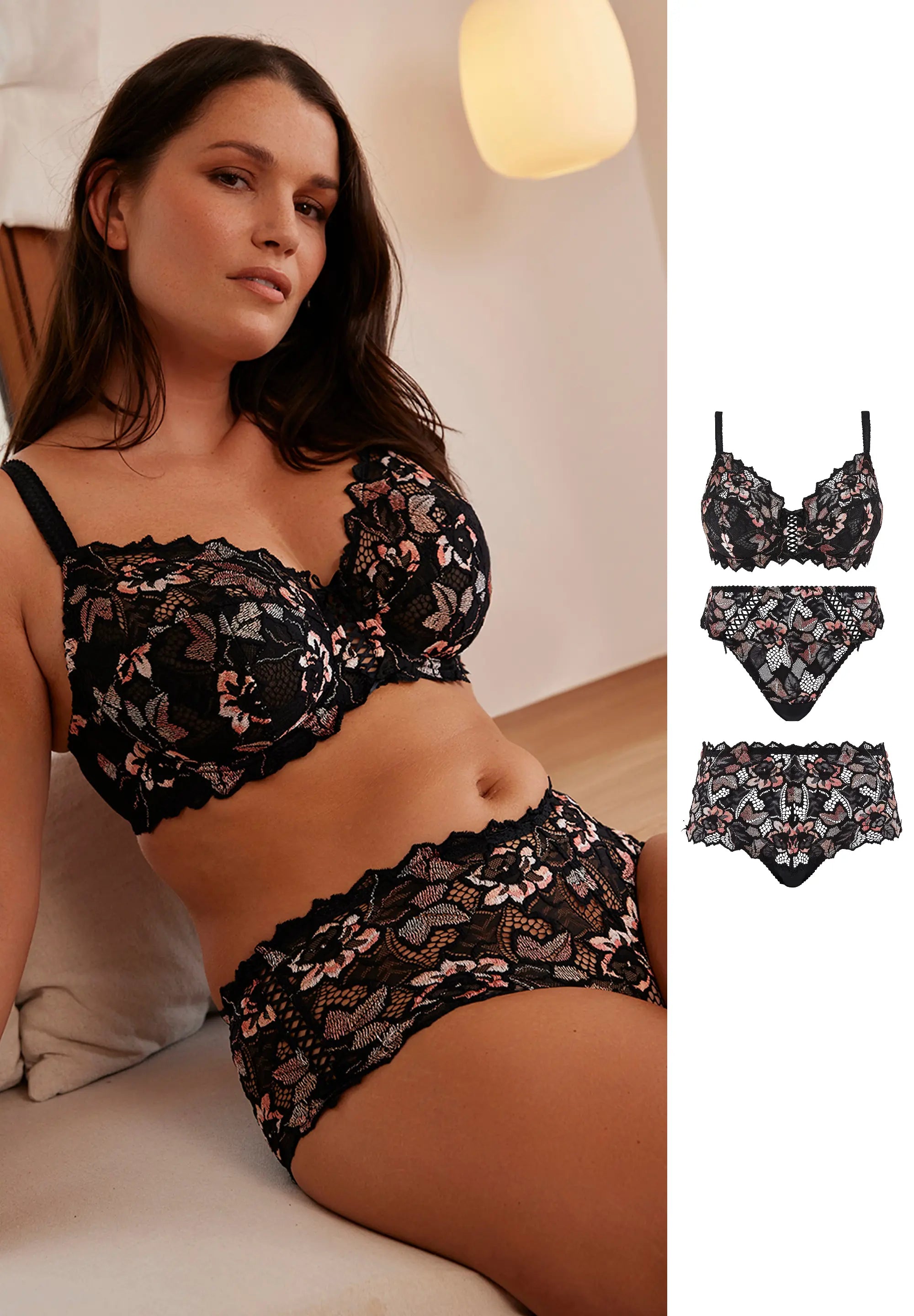 Conjunto 3 piezas Arum Cabaret con braguita y brasileña