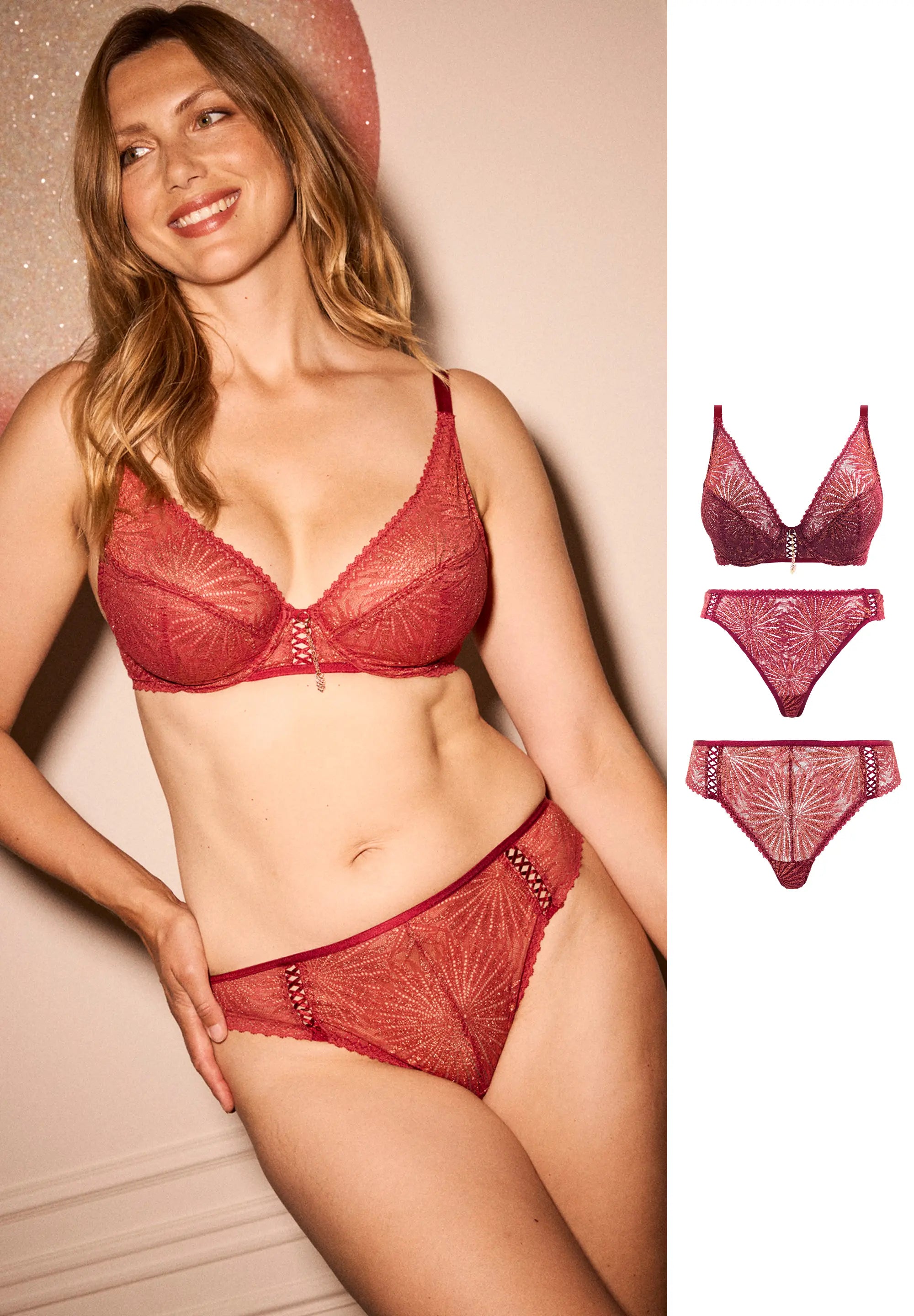 Conjunto 3 piezas Laurie con braguita y brasileña