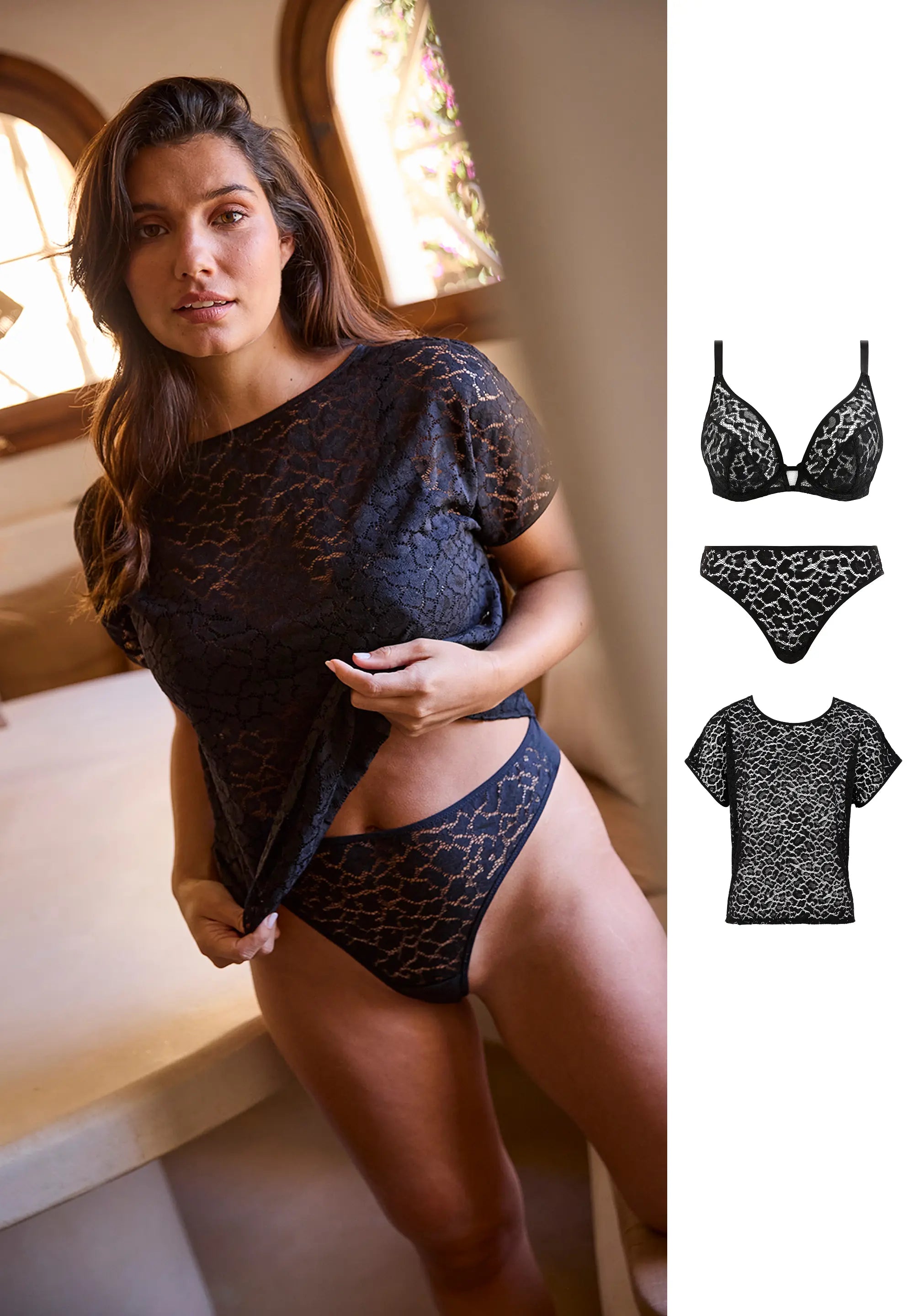 Conjunto de lencería Maelis con camiseta