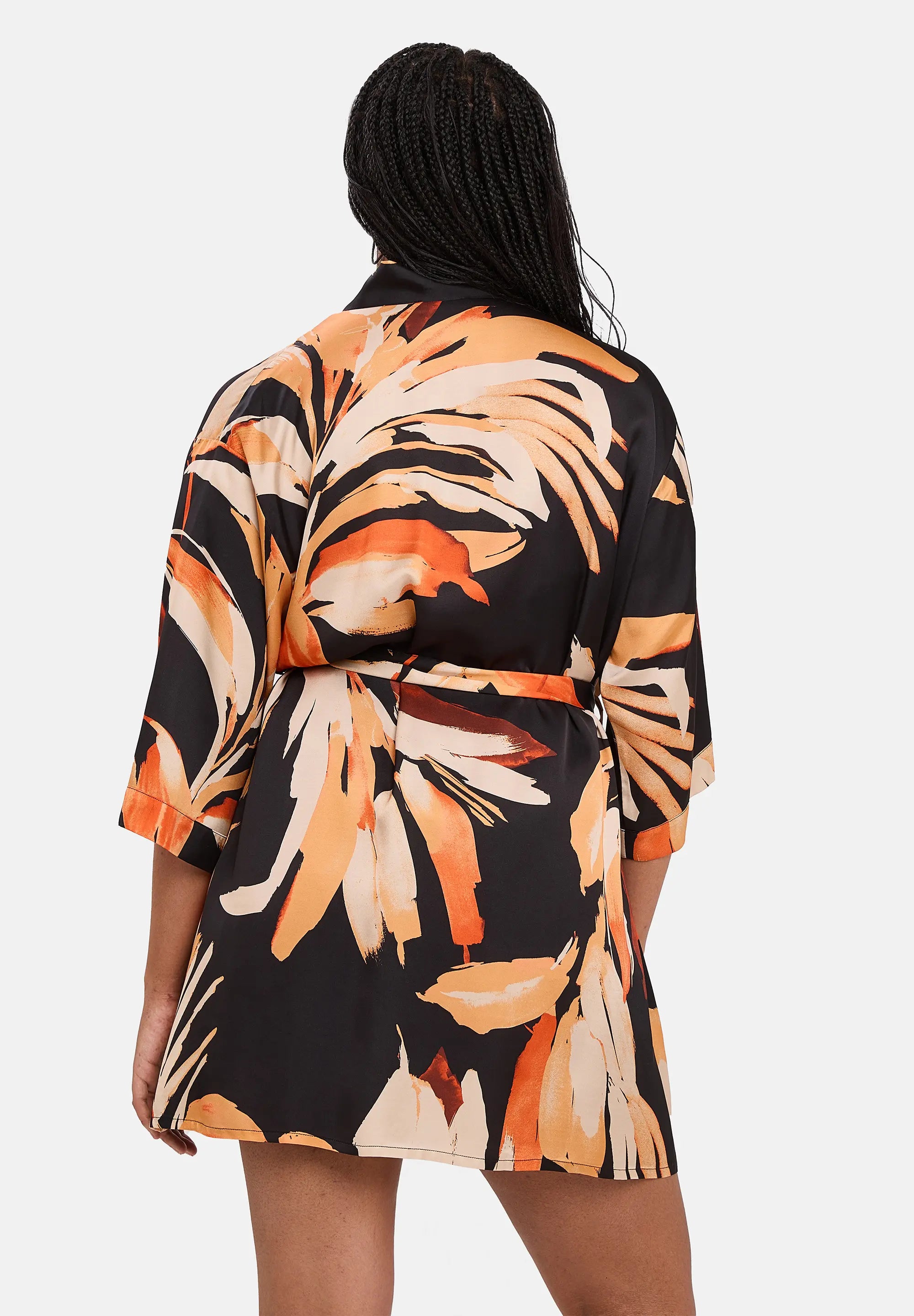 Kimono Pure Chic Zwarte Bladeren