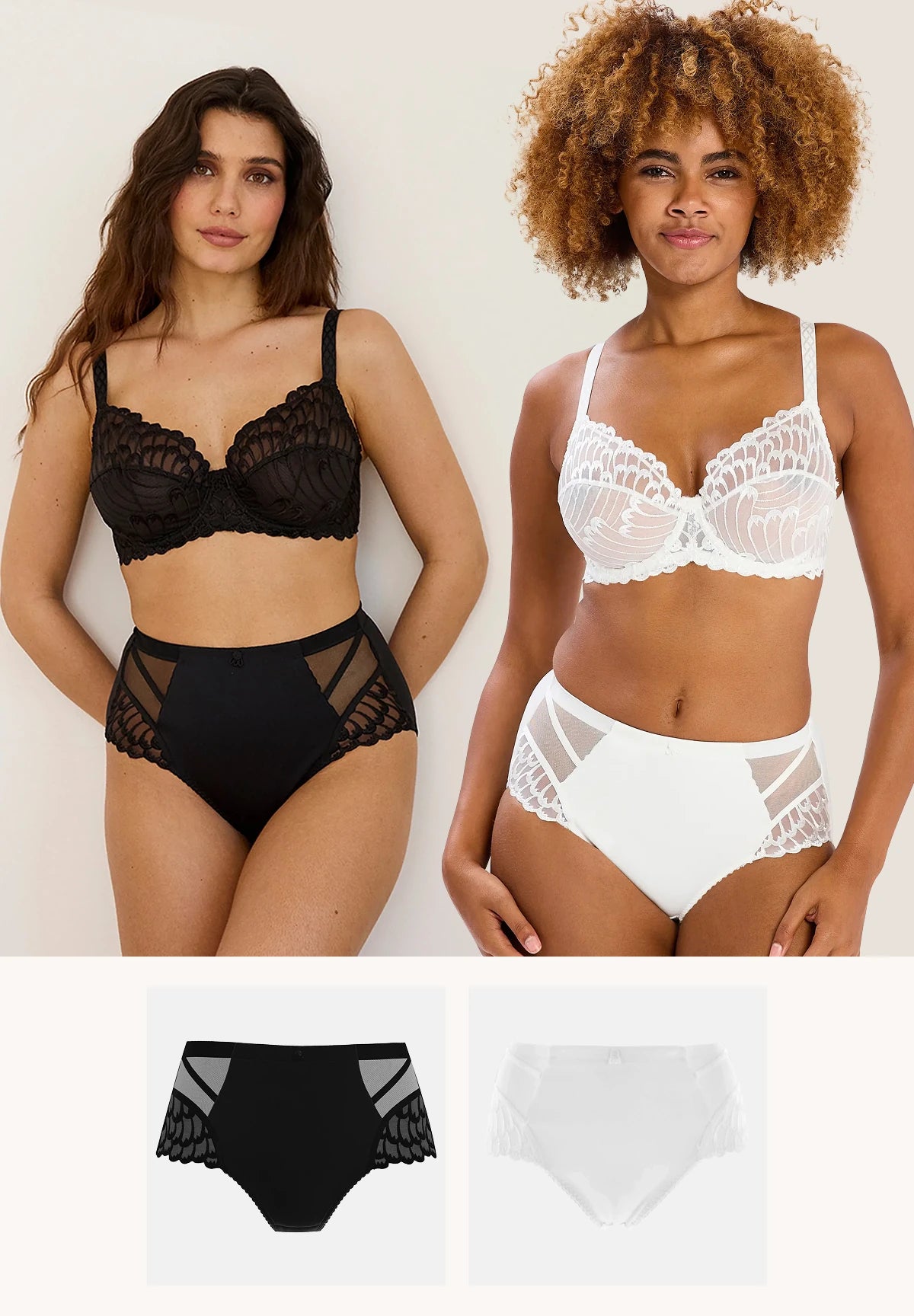 Lot de 2 culottes Narcisse Noir et Ivoire