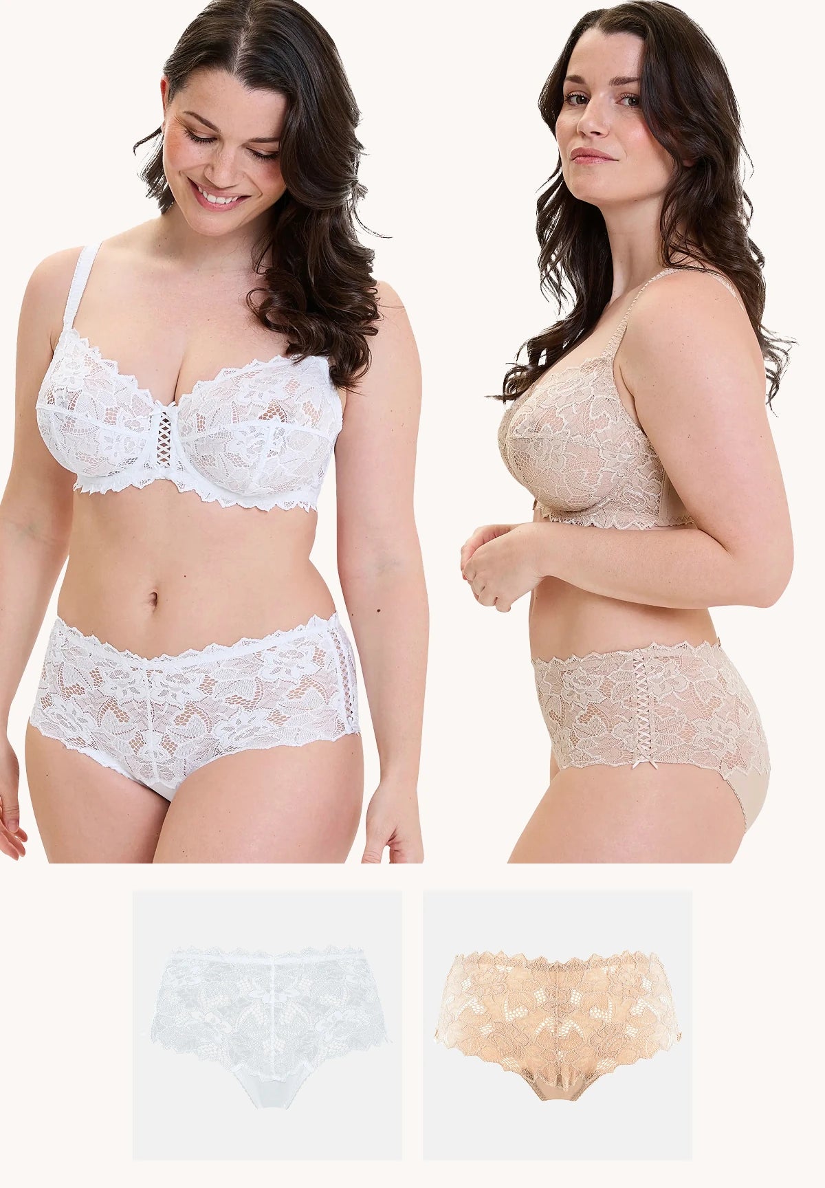 Lot de 2 culottes Arum Blanc et Skin