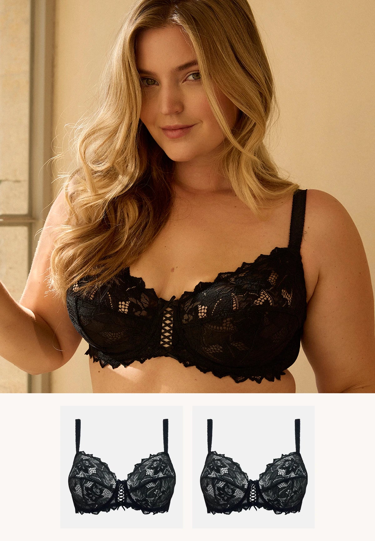 Set van 2 Duo Arum zwarte beha's