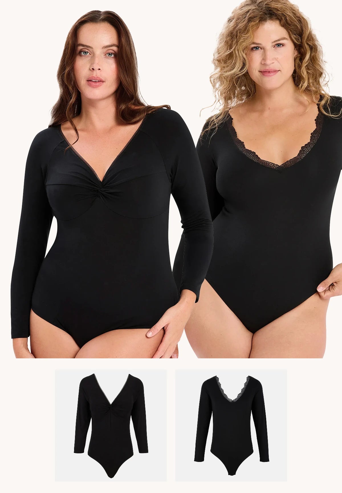 Lot de 2 bodys thermiques Chill Noir & Warm Noir (Chaleur soft/medium)