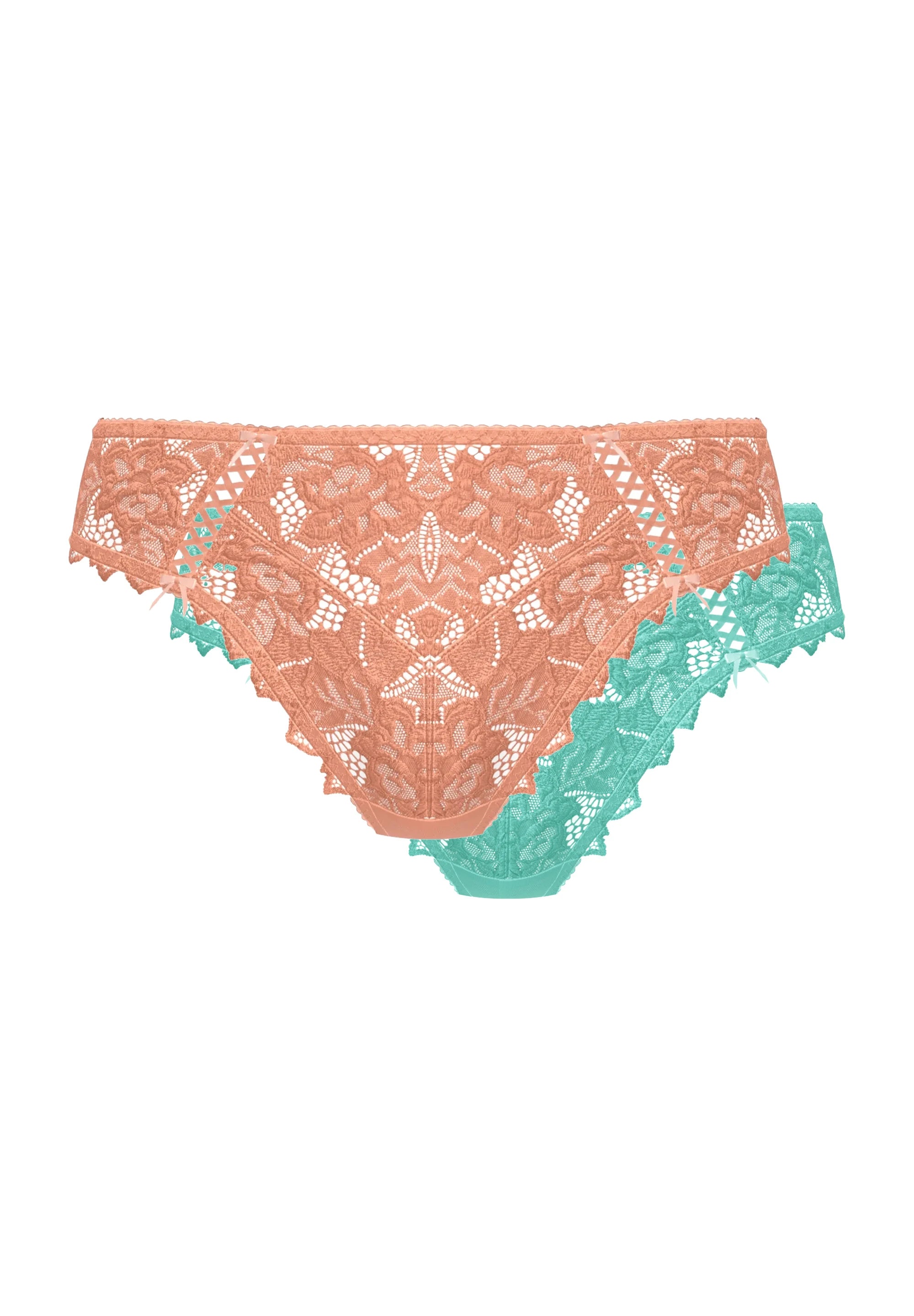 Lot de 2 slips Arum Rose Pêcher et Vert Aquifère