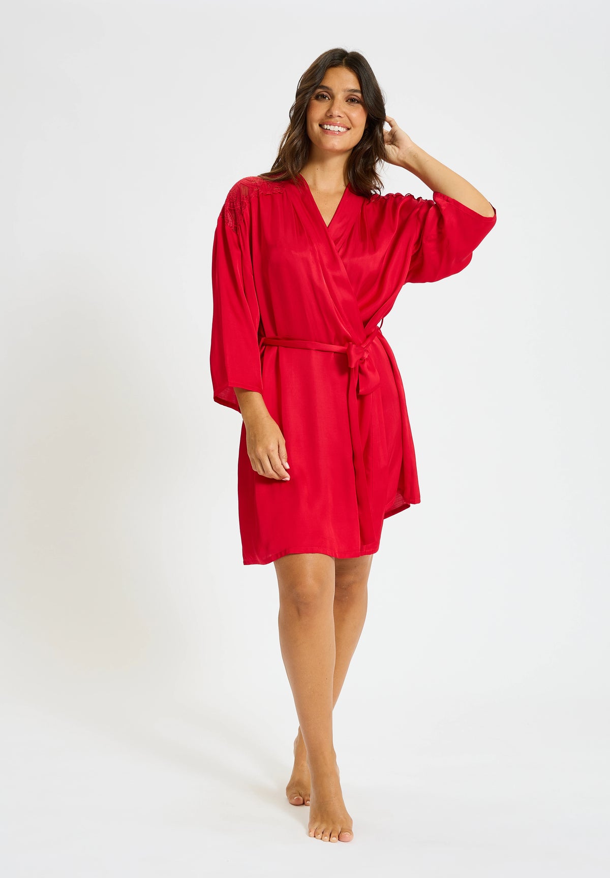 Kimono grande taille rouge