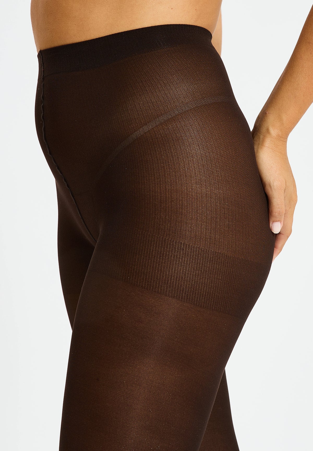 Collant marron semi-opaque