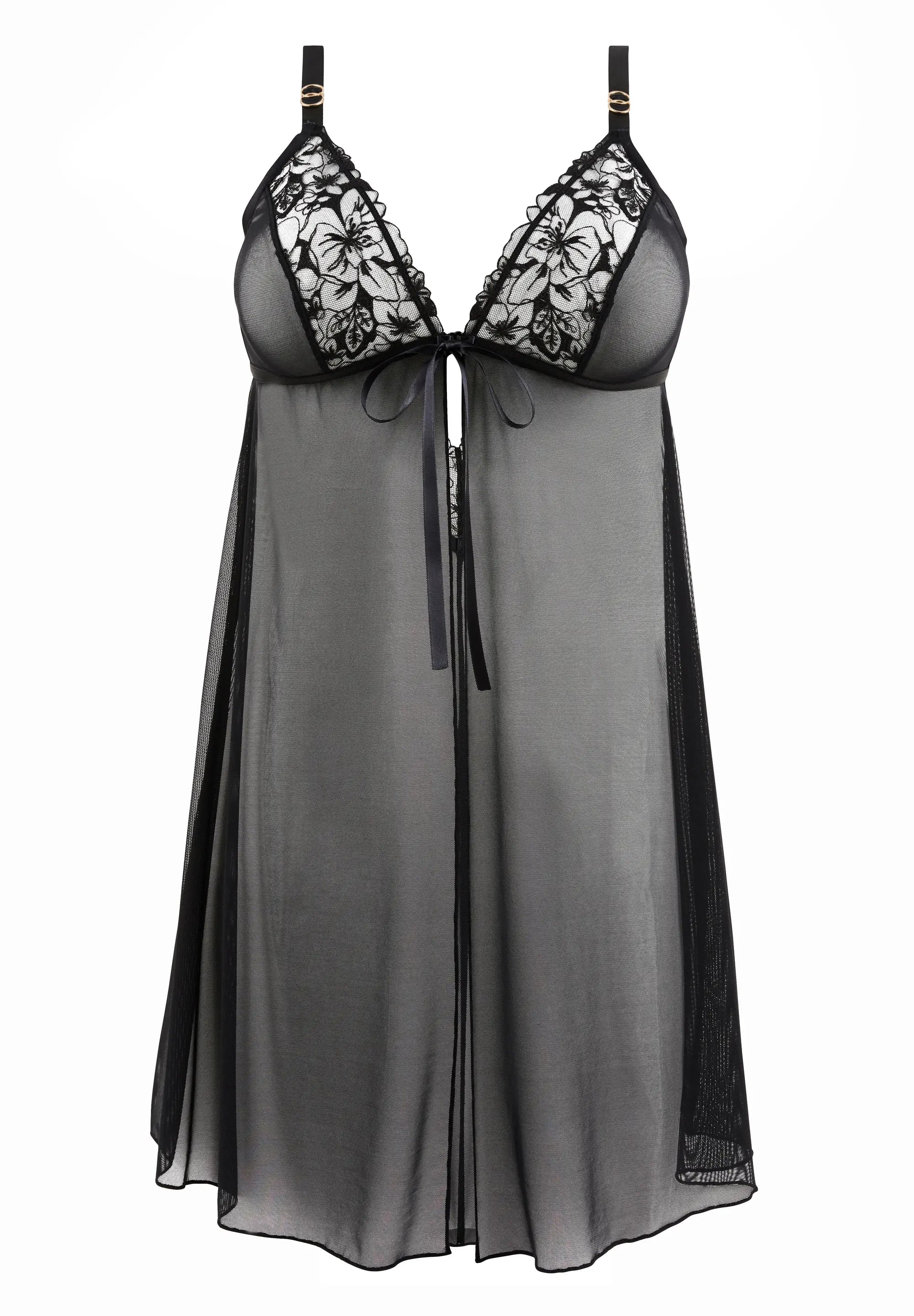 Nachtkleedje Babydoll Deva Zwart