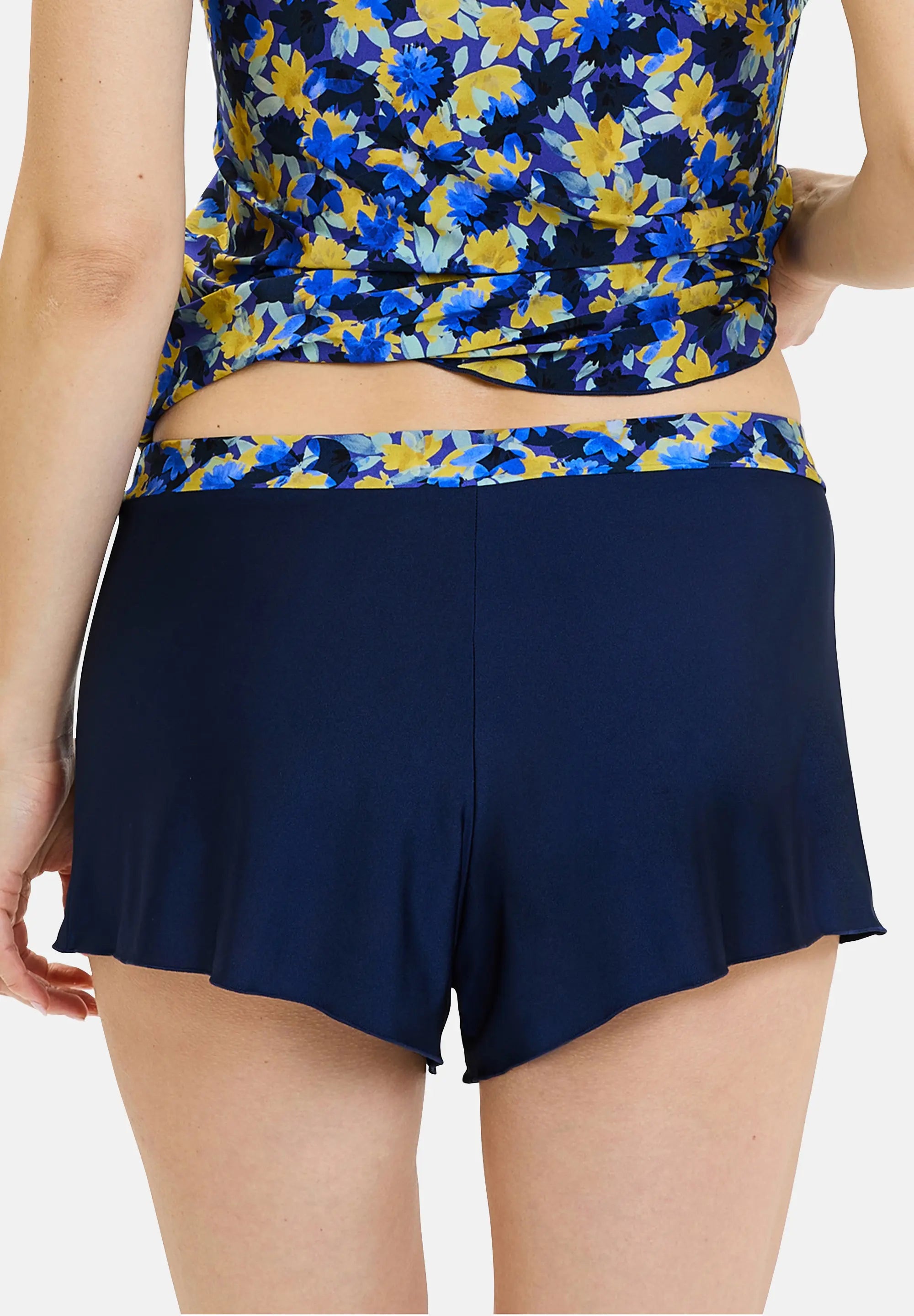 Short Célia Fleurs Bleues & Jaunes