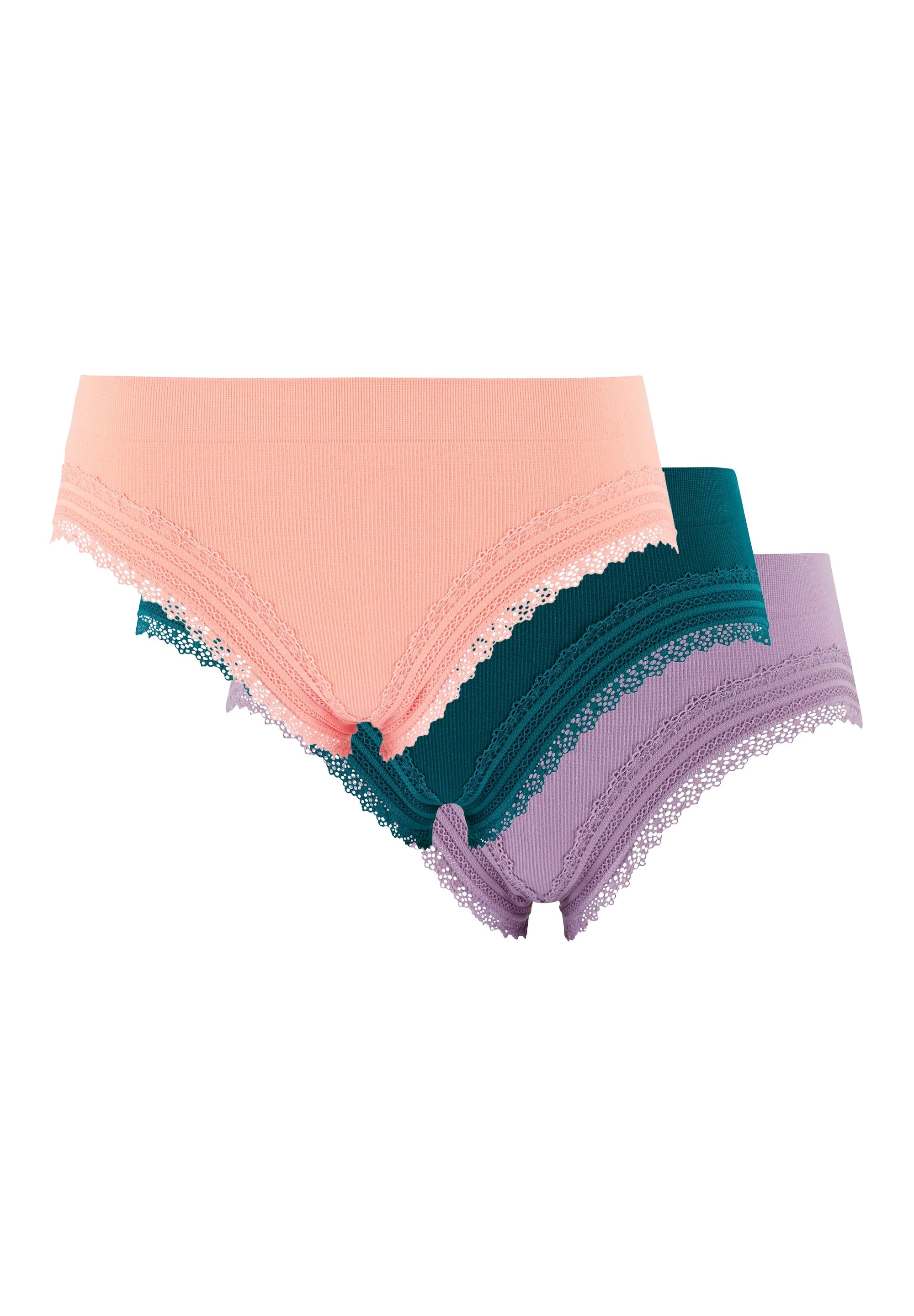 Pack of 2 Briefs Agathe Coral Orange & Soft Green