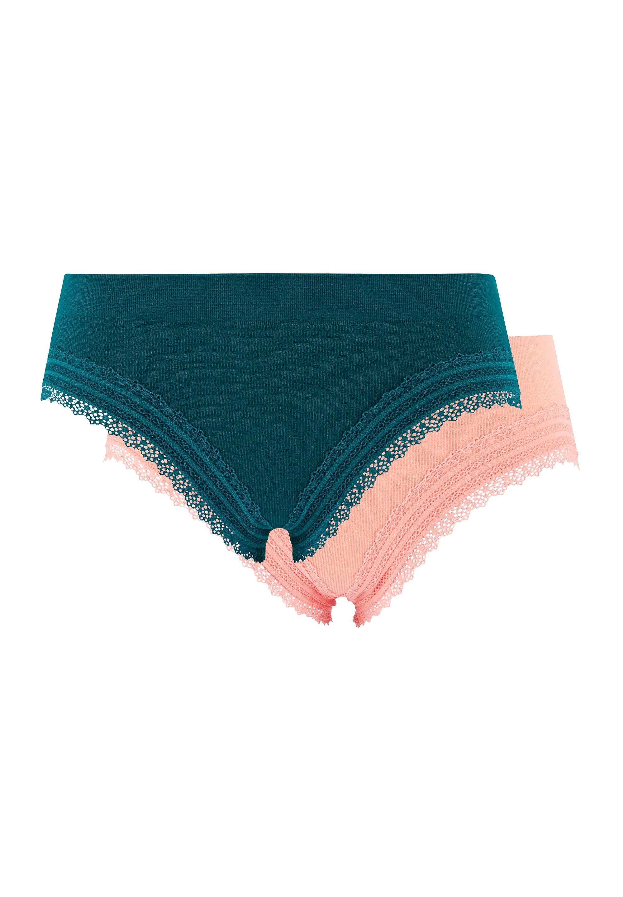 Pack of 2 Briefs Agathe Coral Orange & Soft Green
