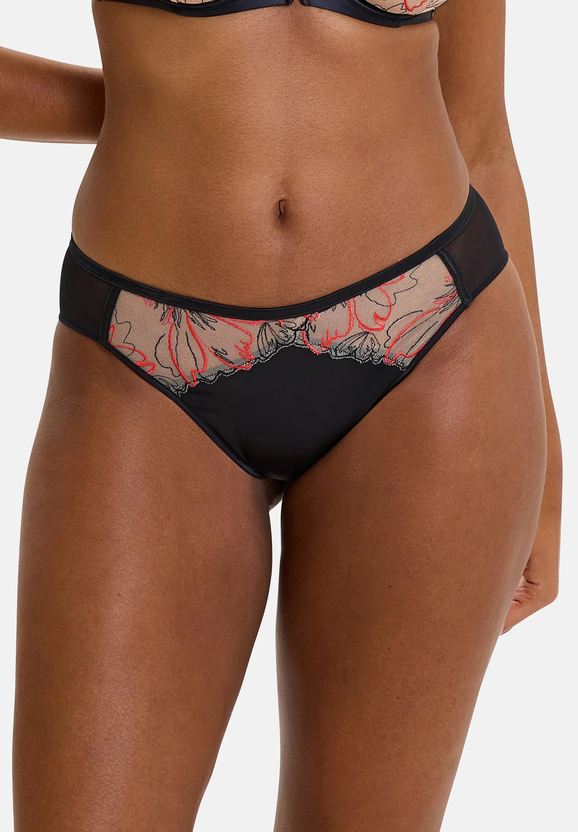 Slip Alberta Nero & Rouge Papavero