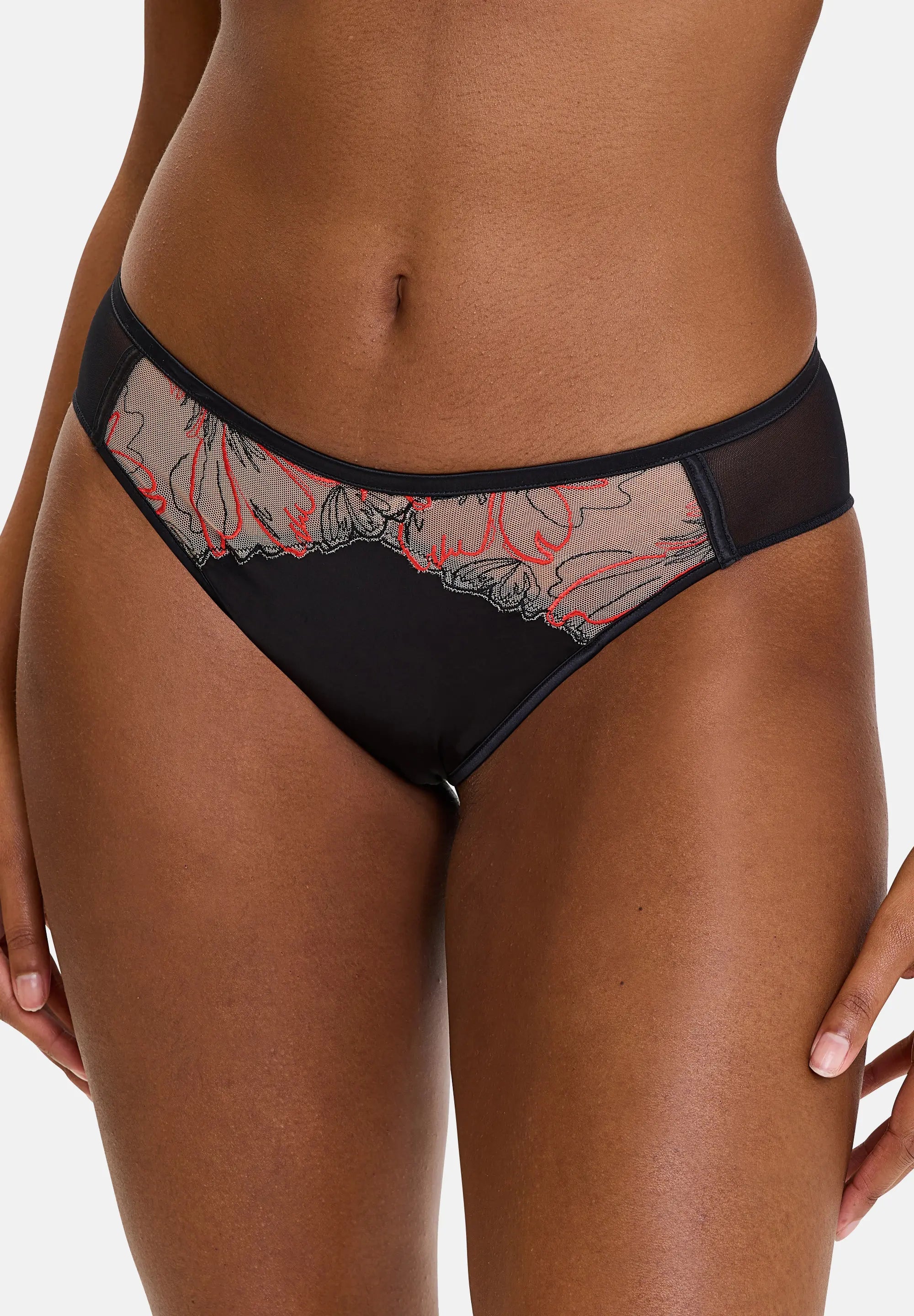 Slip Alberta Nero & Rouge Papavero